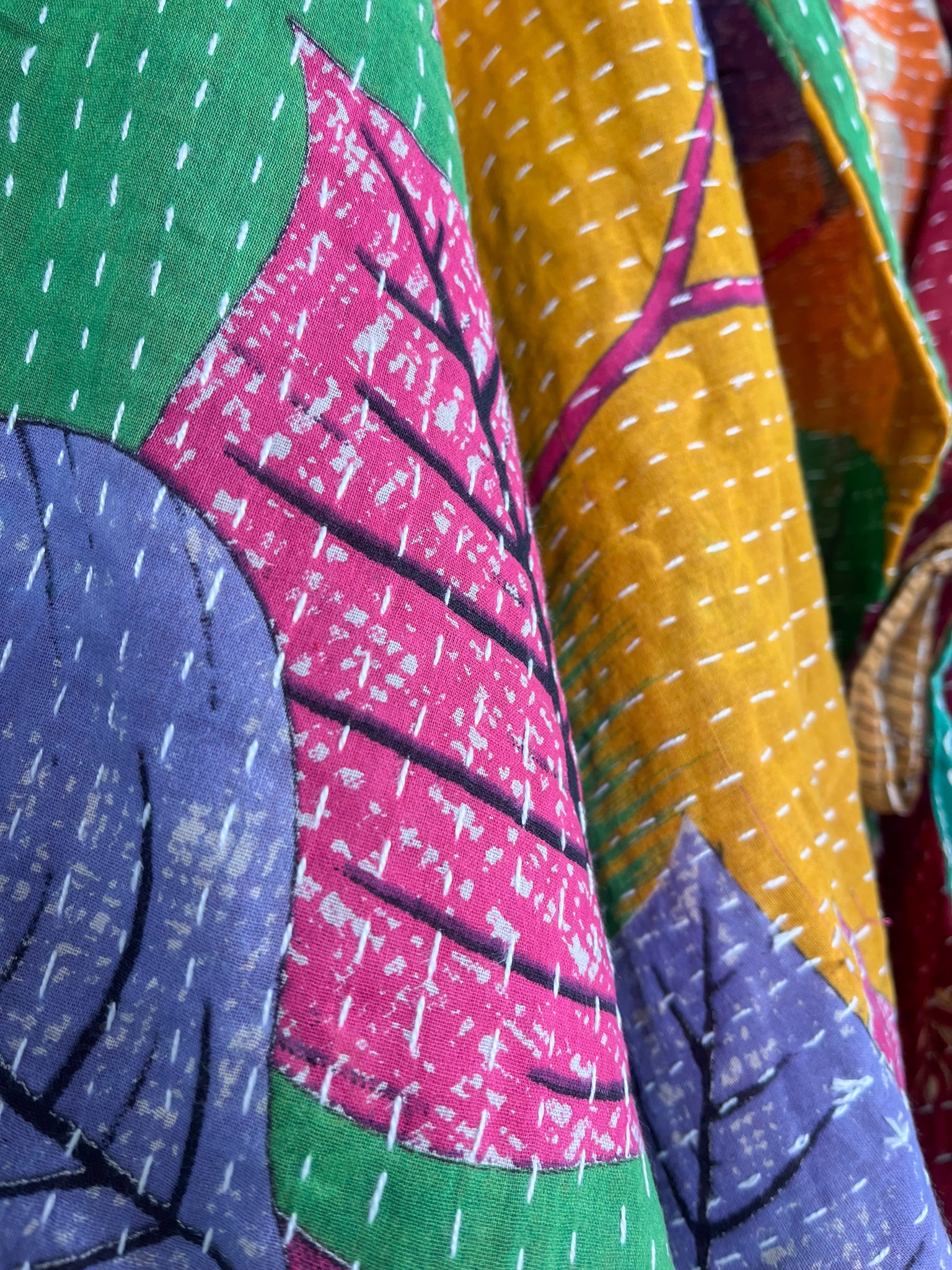 Upcycled kantha poncho - Love Protect Sustain