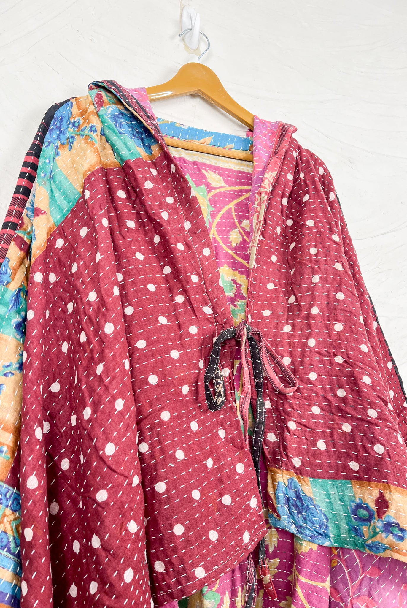 Upcycled kantha poncho - Love Protect Sustain