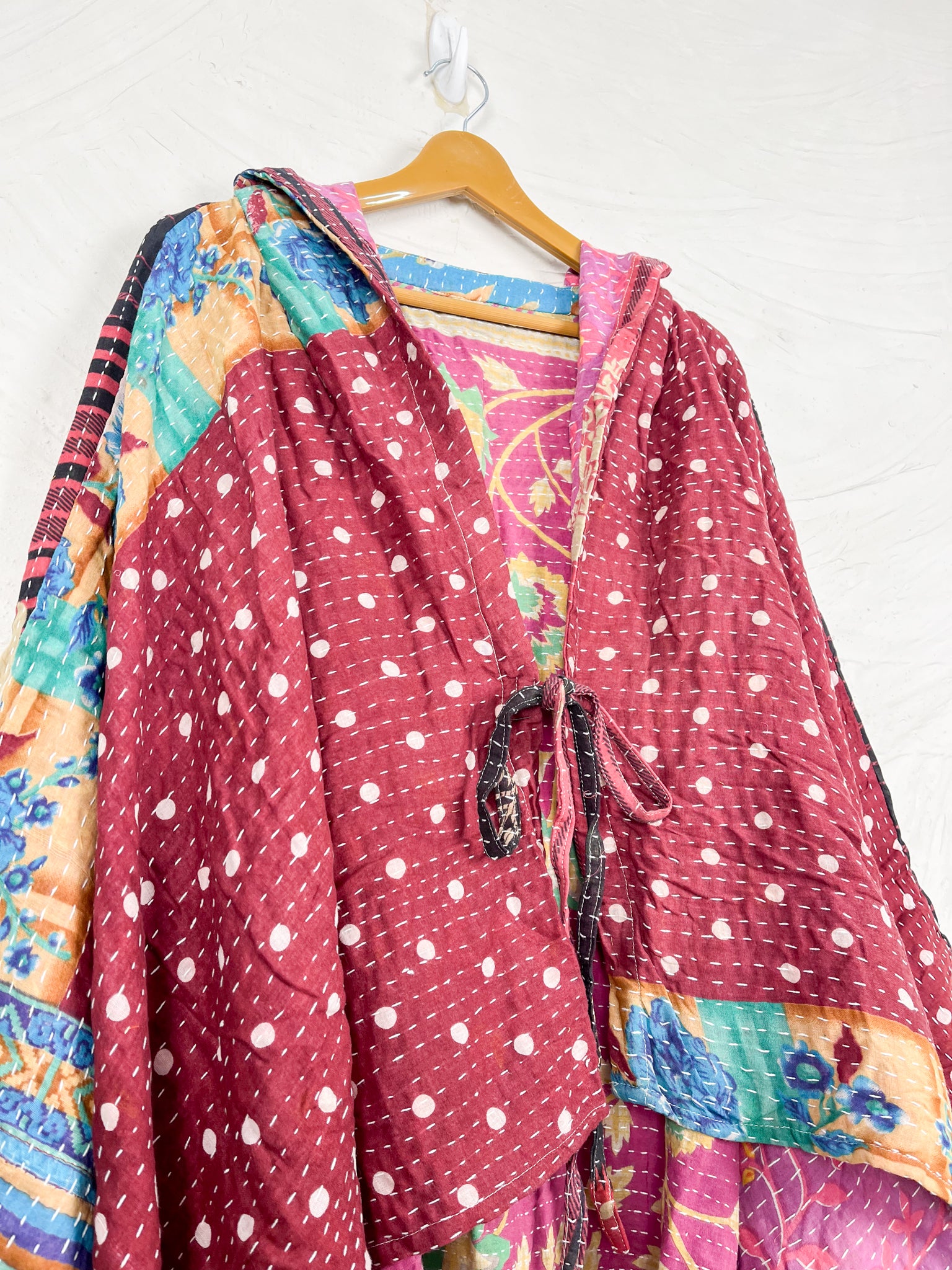 Upcycled kantha poncho - Love Protect Sustain