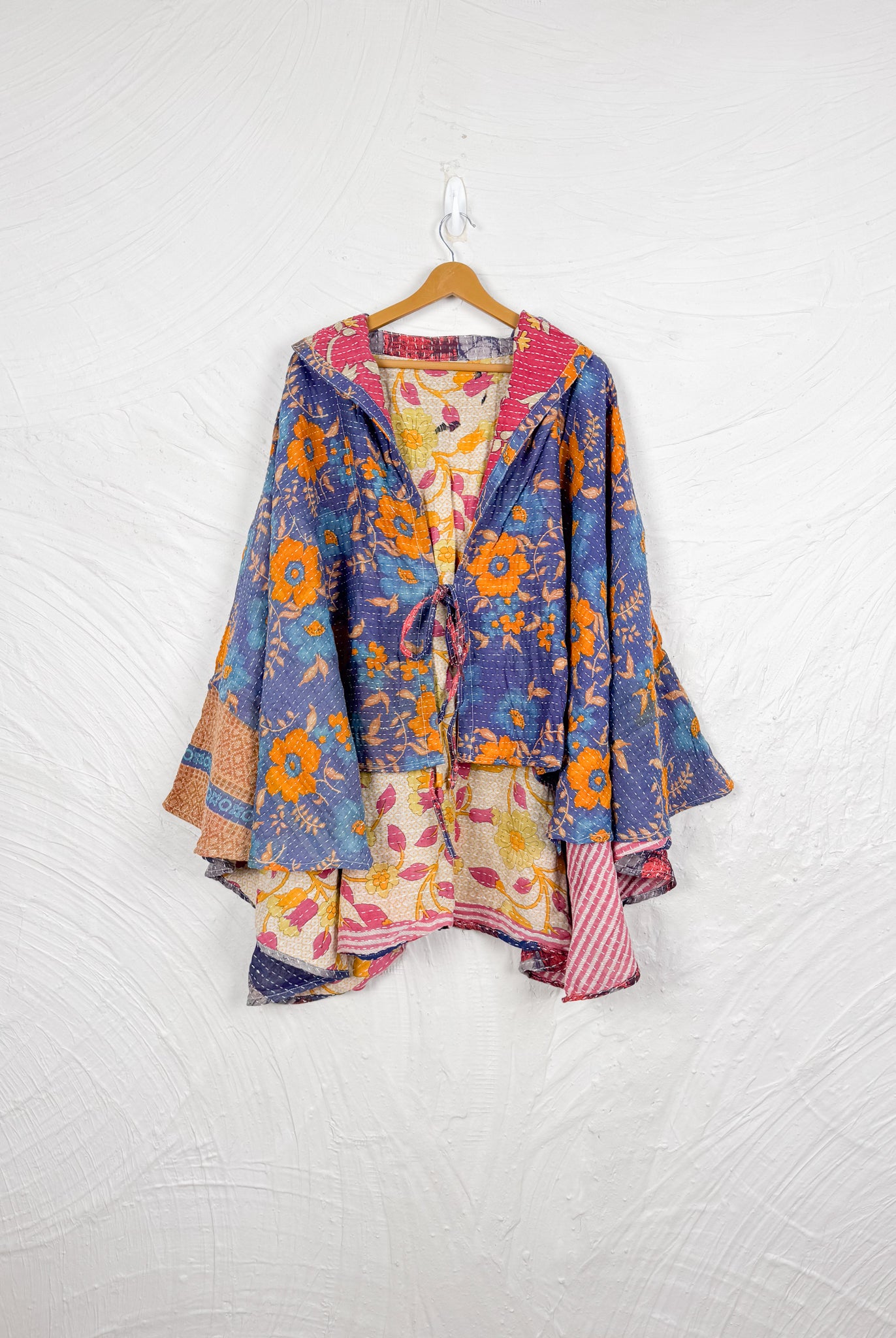 Upcycled kantha poncho - Love Protect Sustain