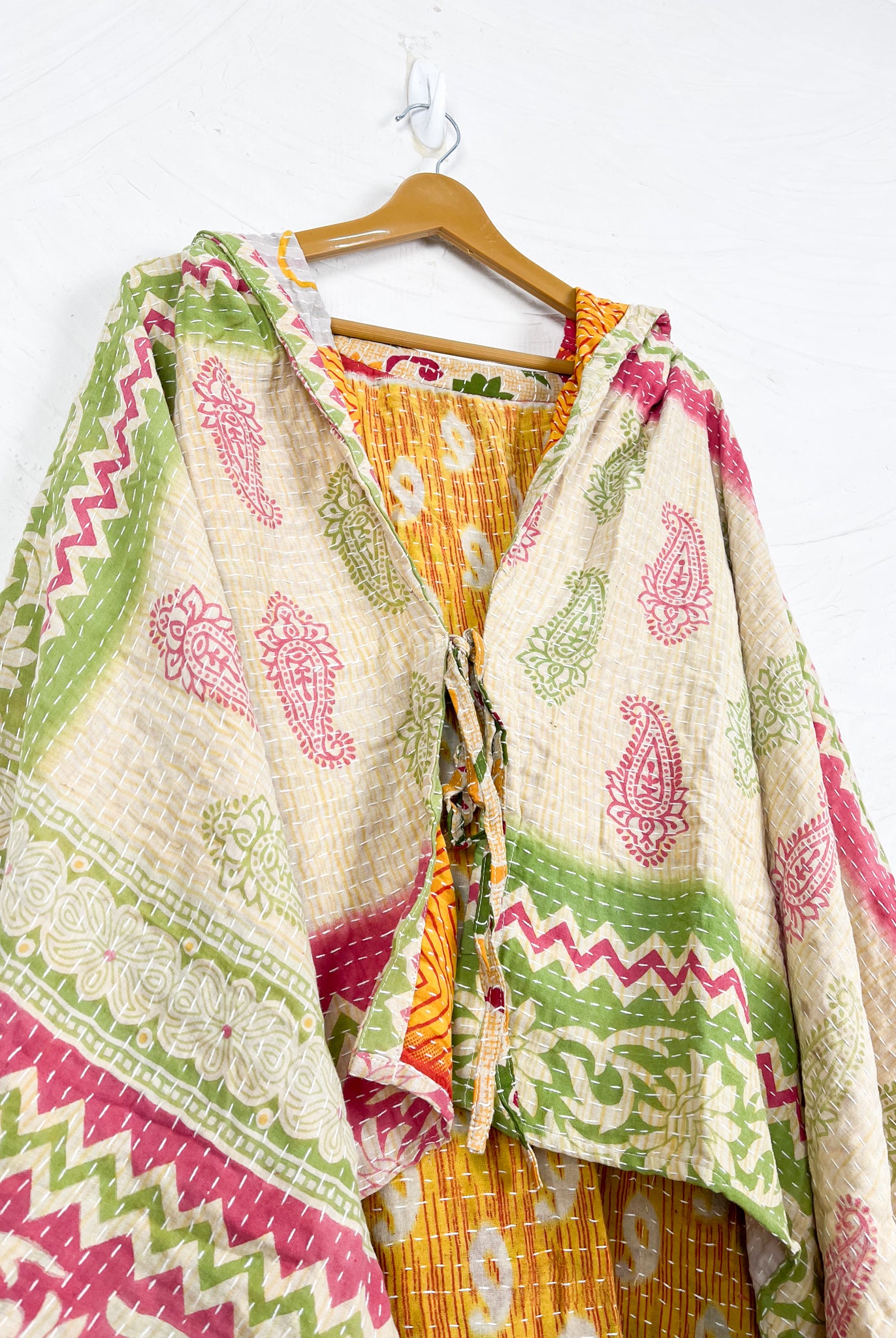 Upcycled kantha poncho - Love Protect Sustain