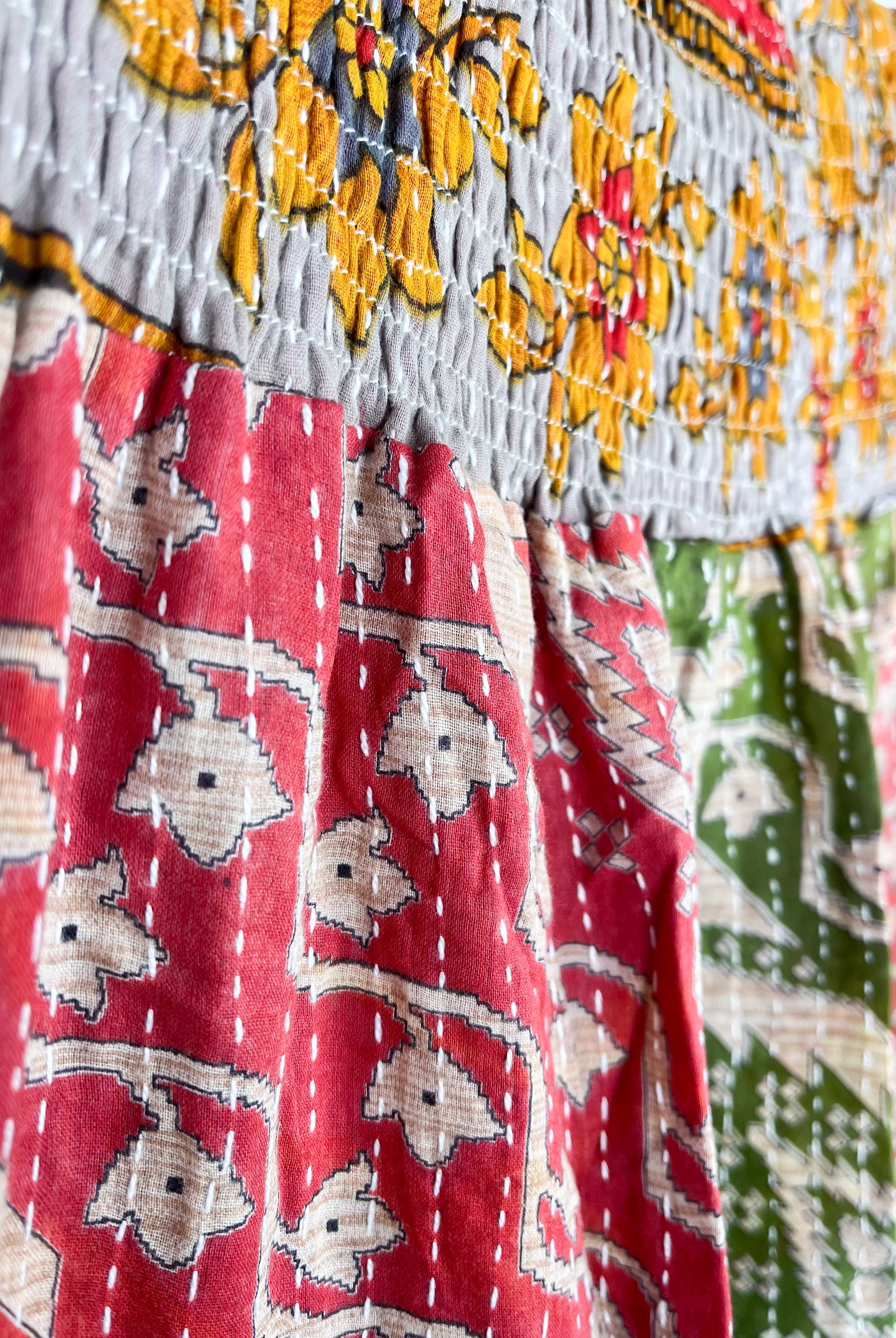 Upcycled kantha skirt - Love Protect Sustain