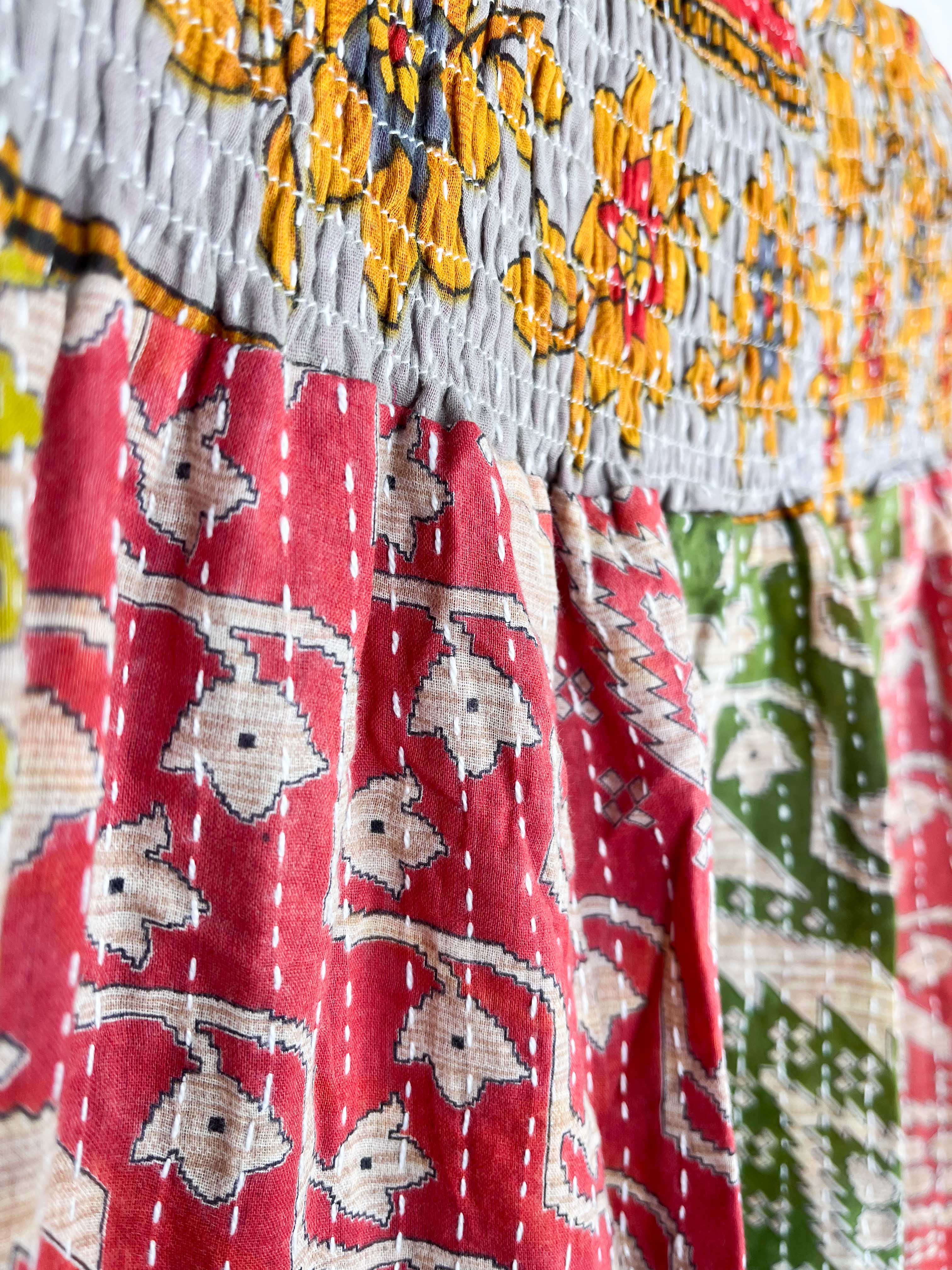 Upcycled kantha skirt - Love Protect Sustain