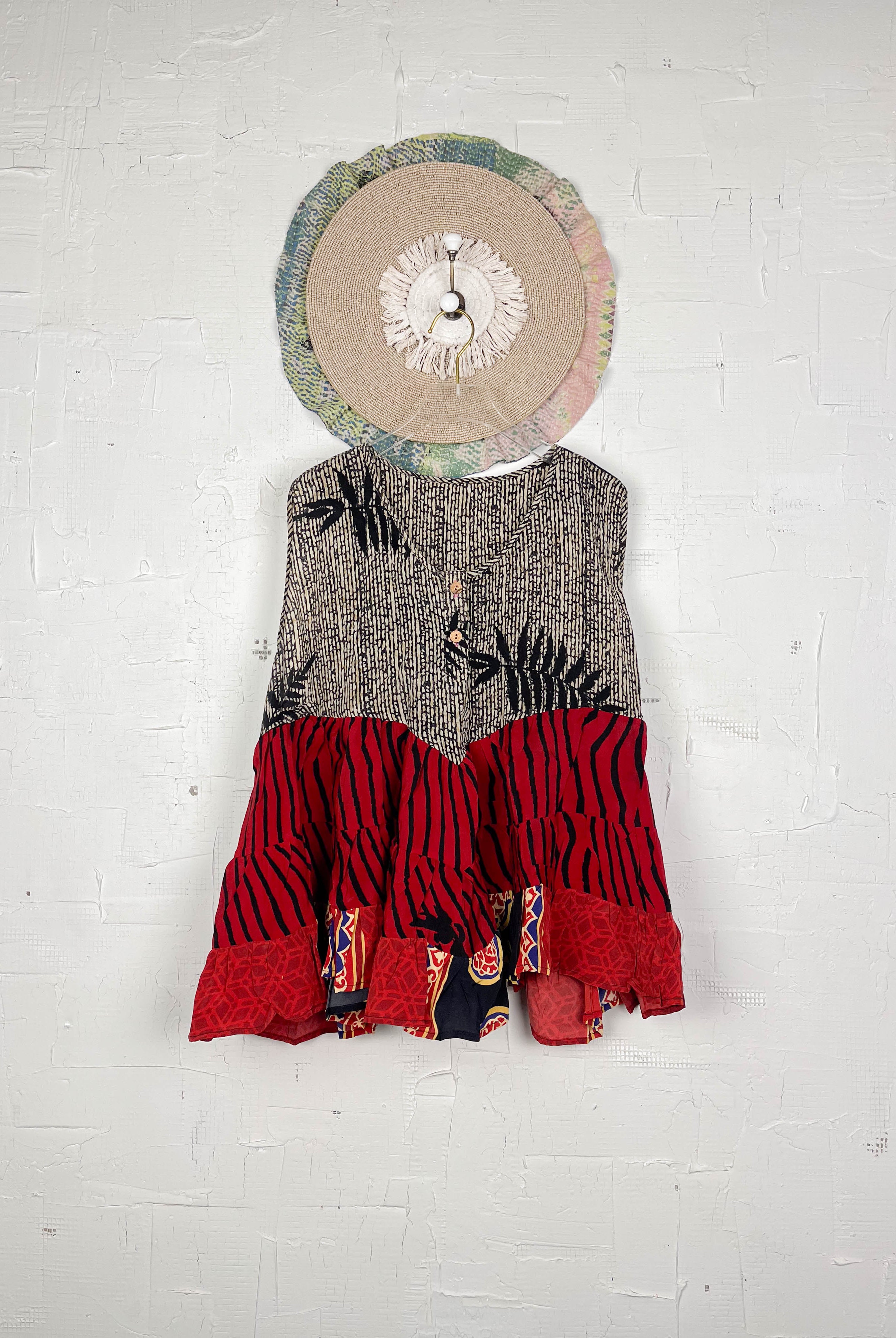 Upcycled silk patchwork top - Love Protect Sustain