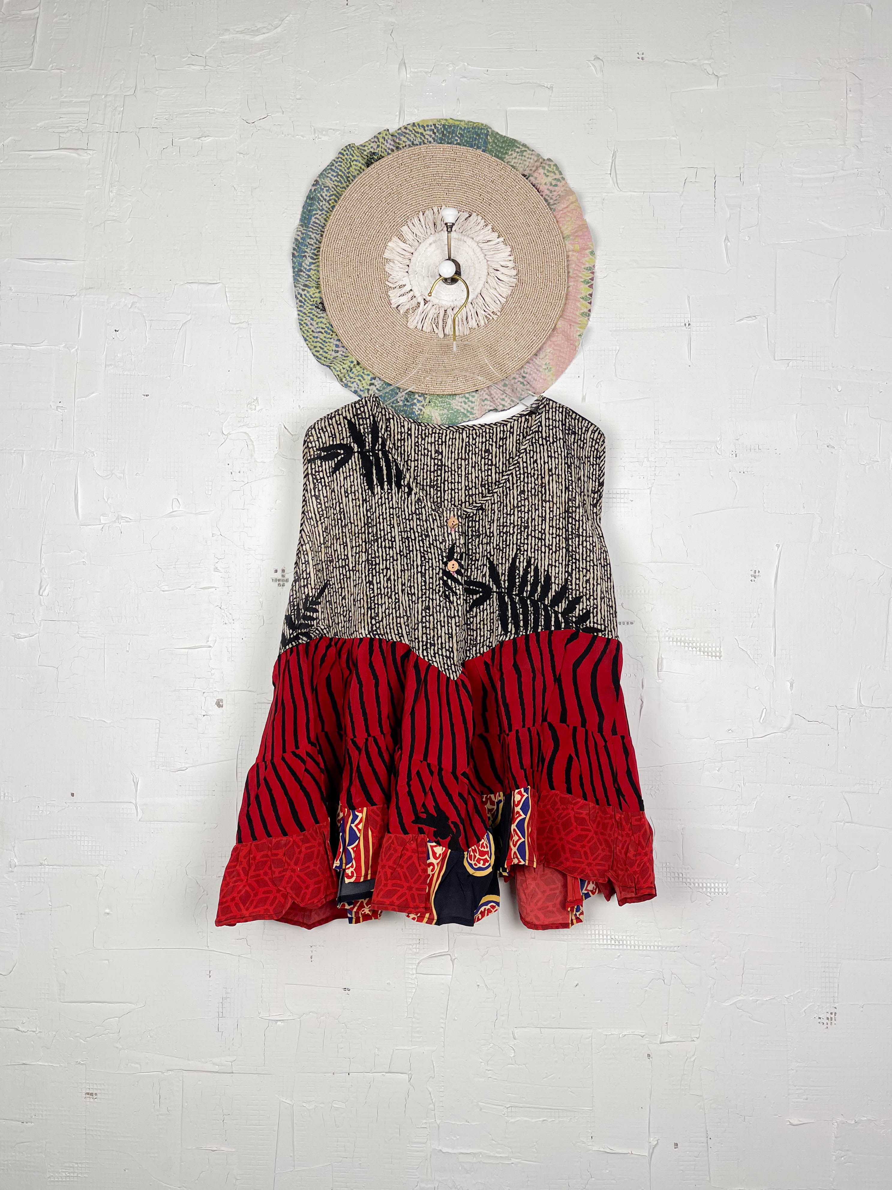 Upcycled silk patchwork top - Love Protect Sustain