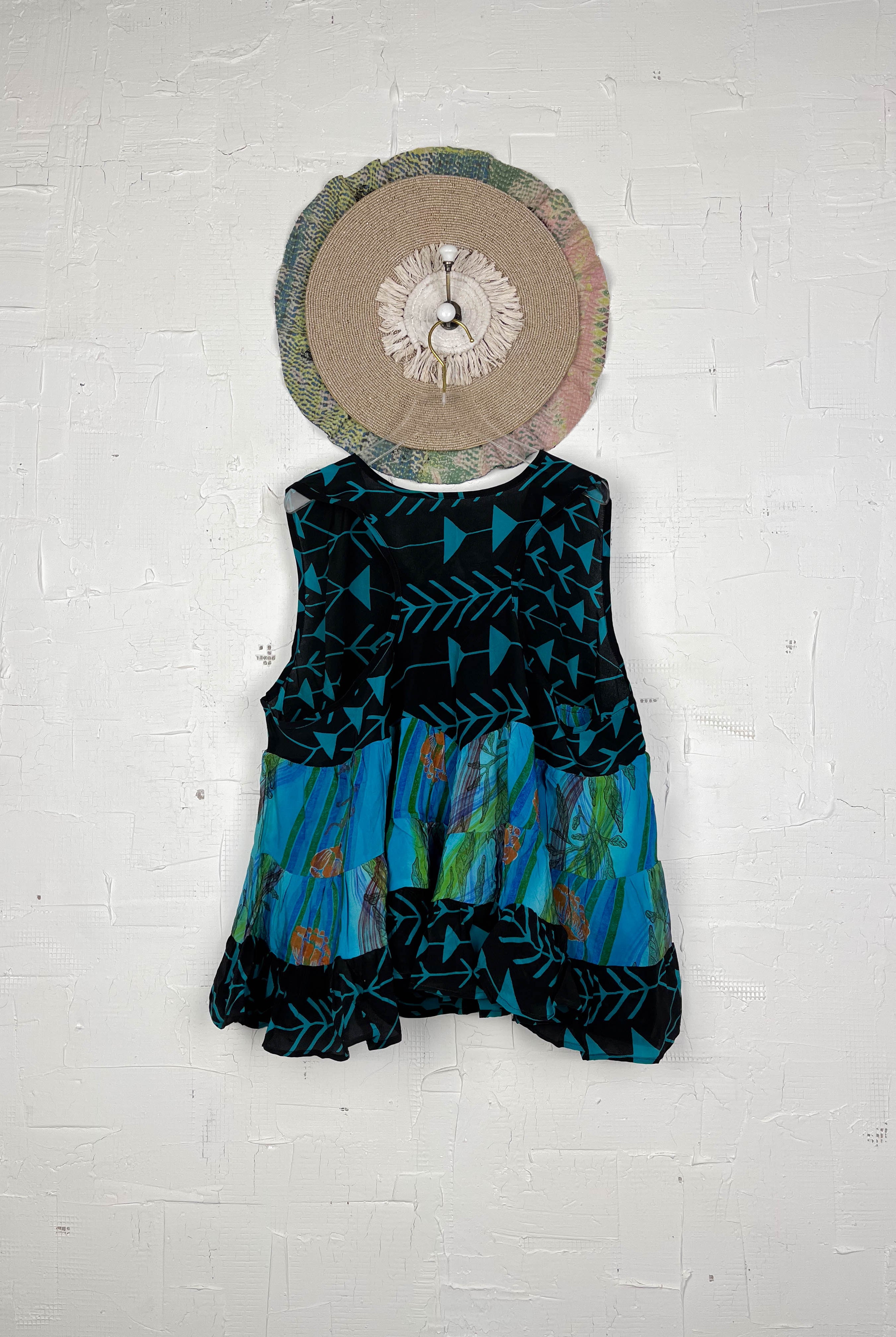 Upcycled silk patchwork top - Love Protect Sustain