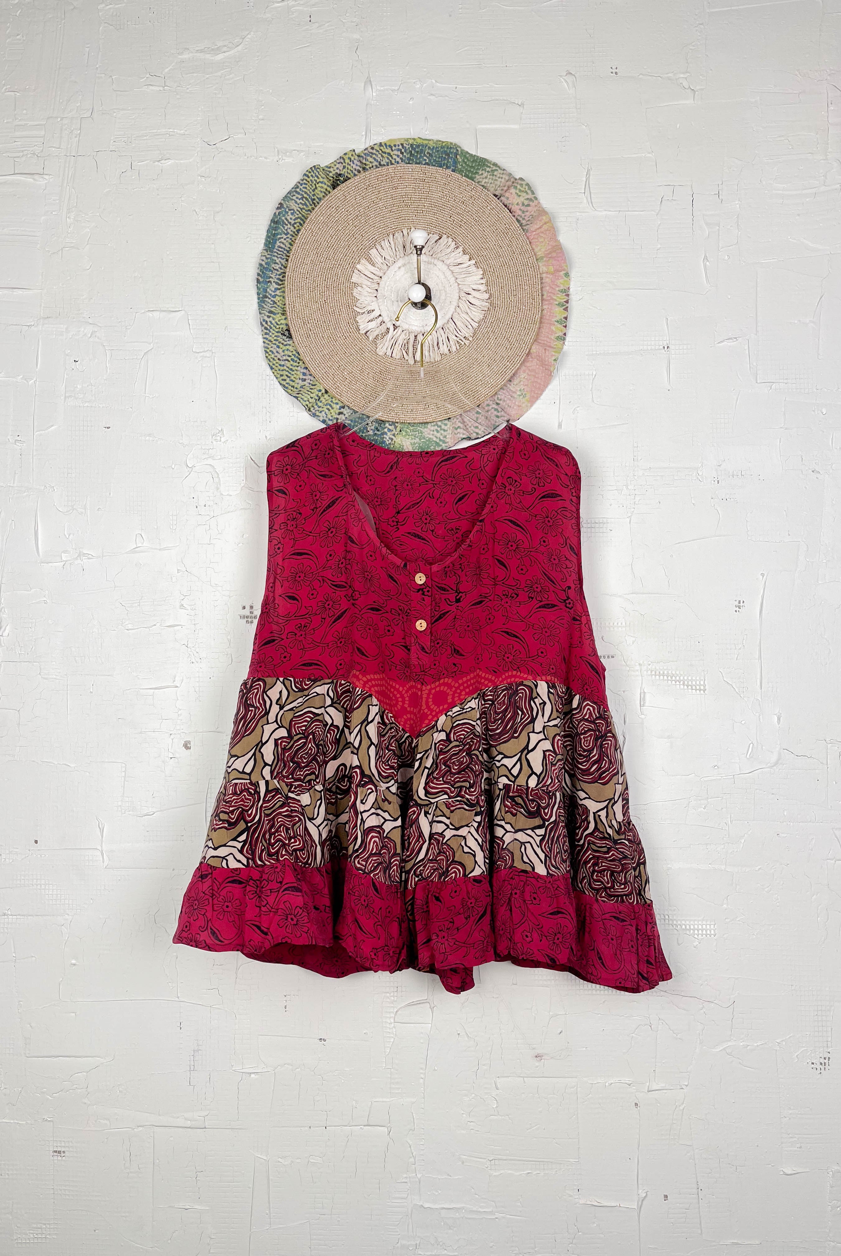 Upcycled silk patchwork top - Love Protect Sustain