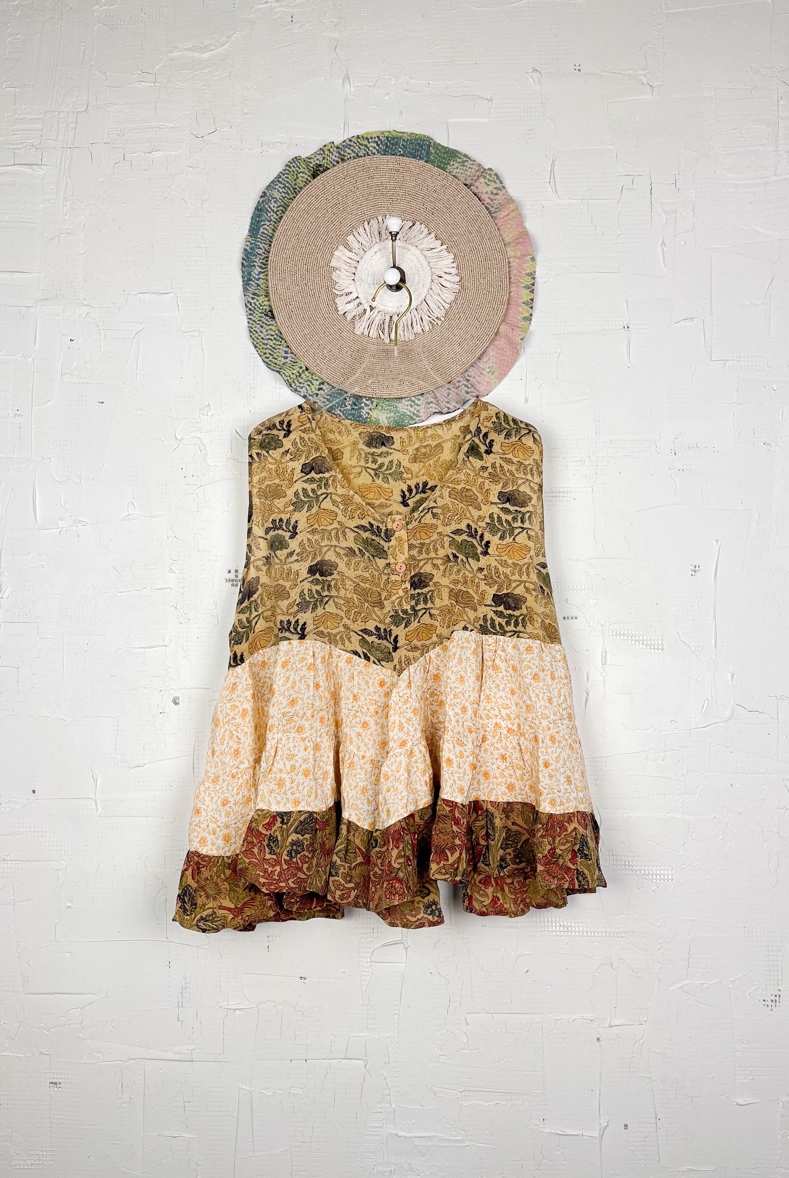 Upcycled silk patchwork top - Love Protect Sustain