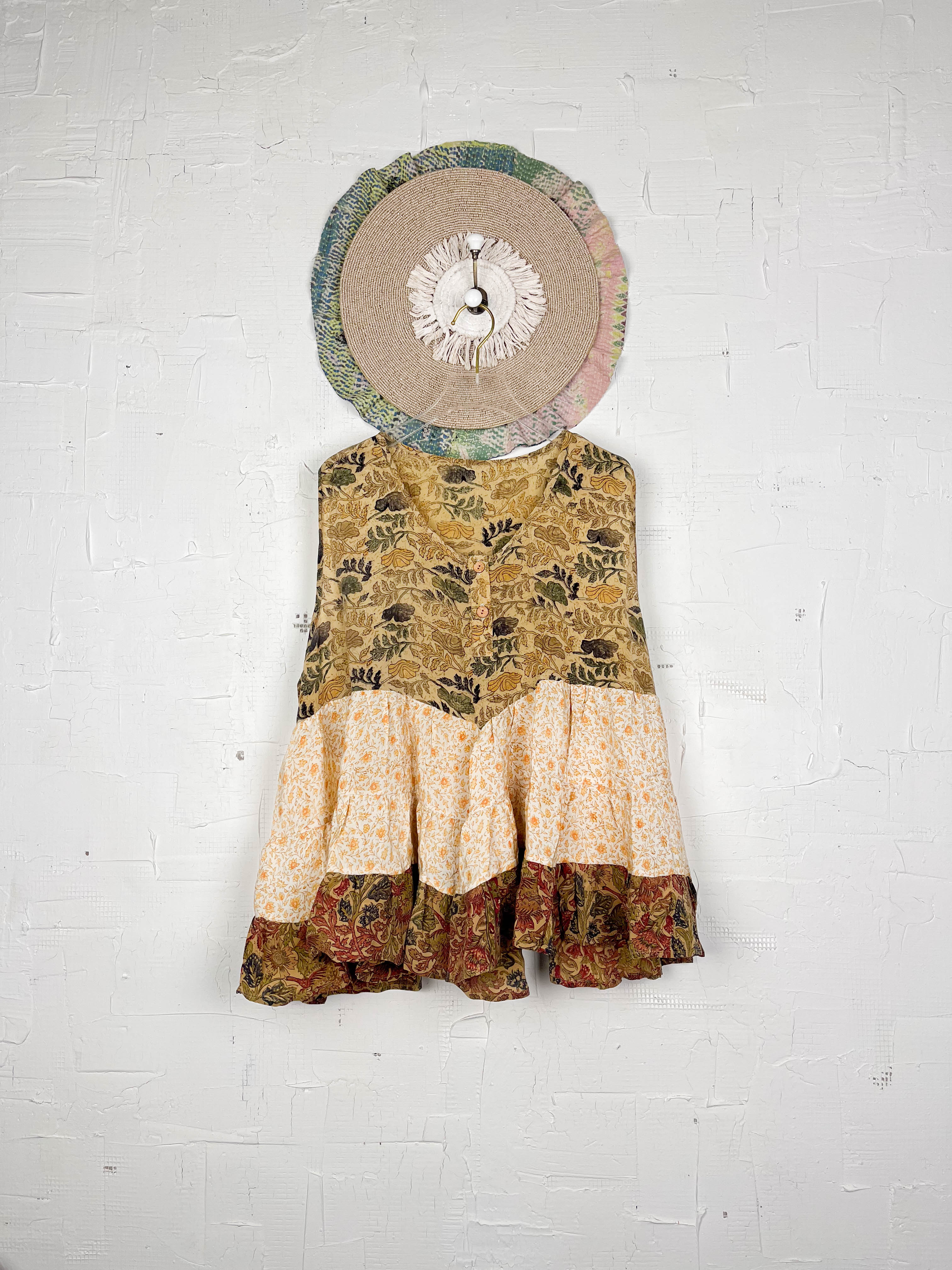 Upcycled silk patchwork top - Love Protect Sustain