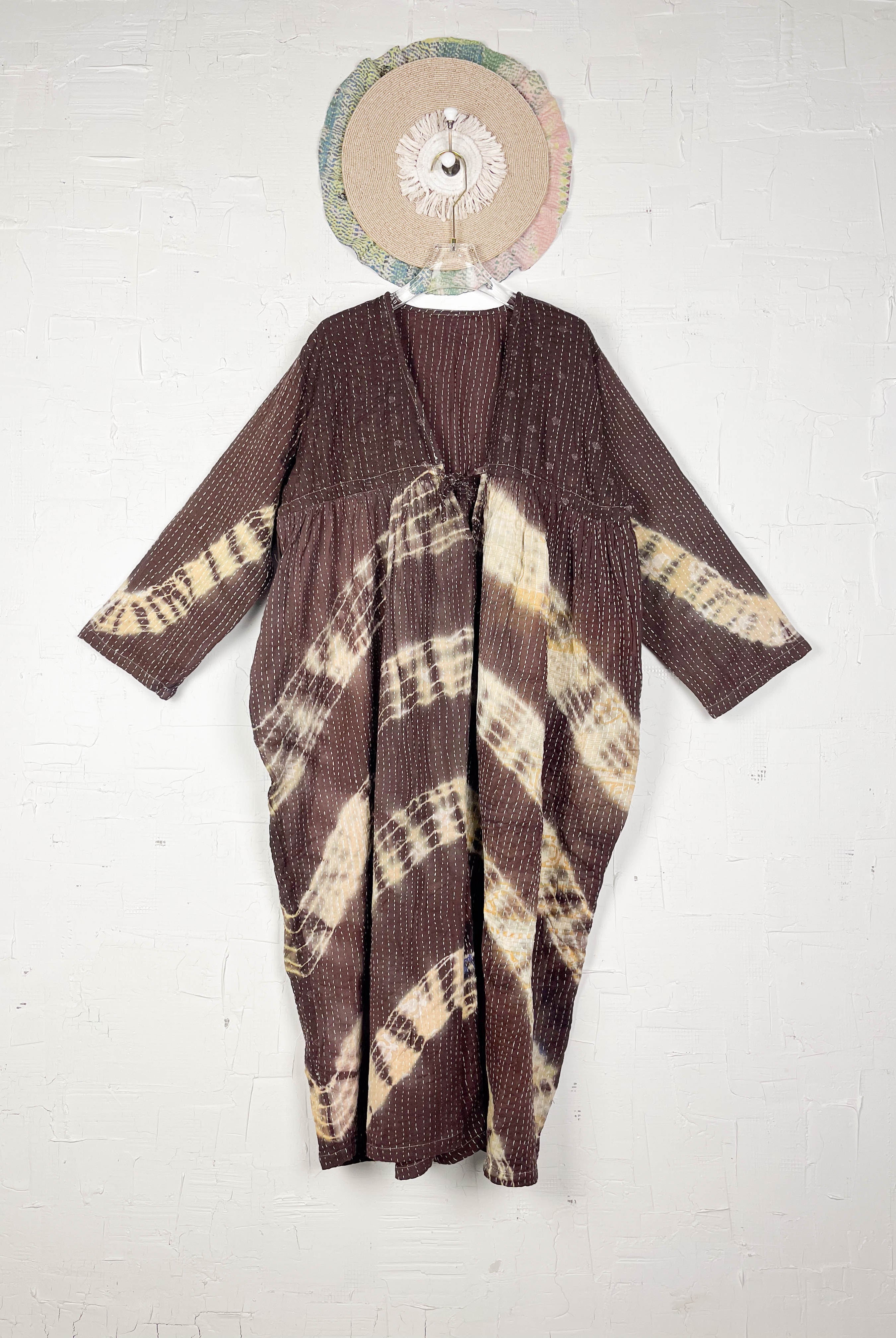 Vintage 70s boho kantha wide leg jumpsuit - Love Protect Sustain