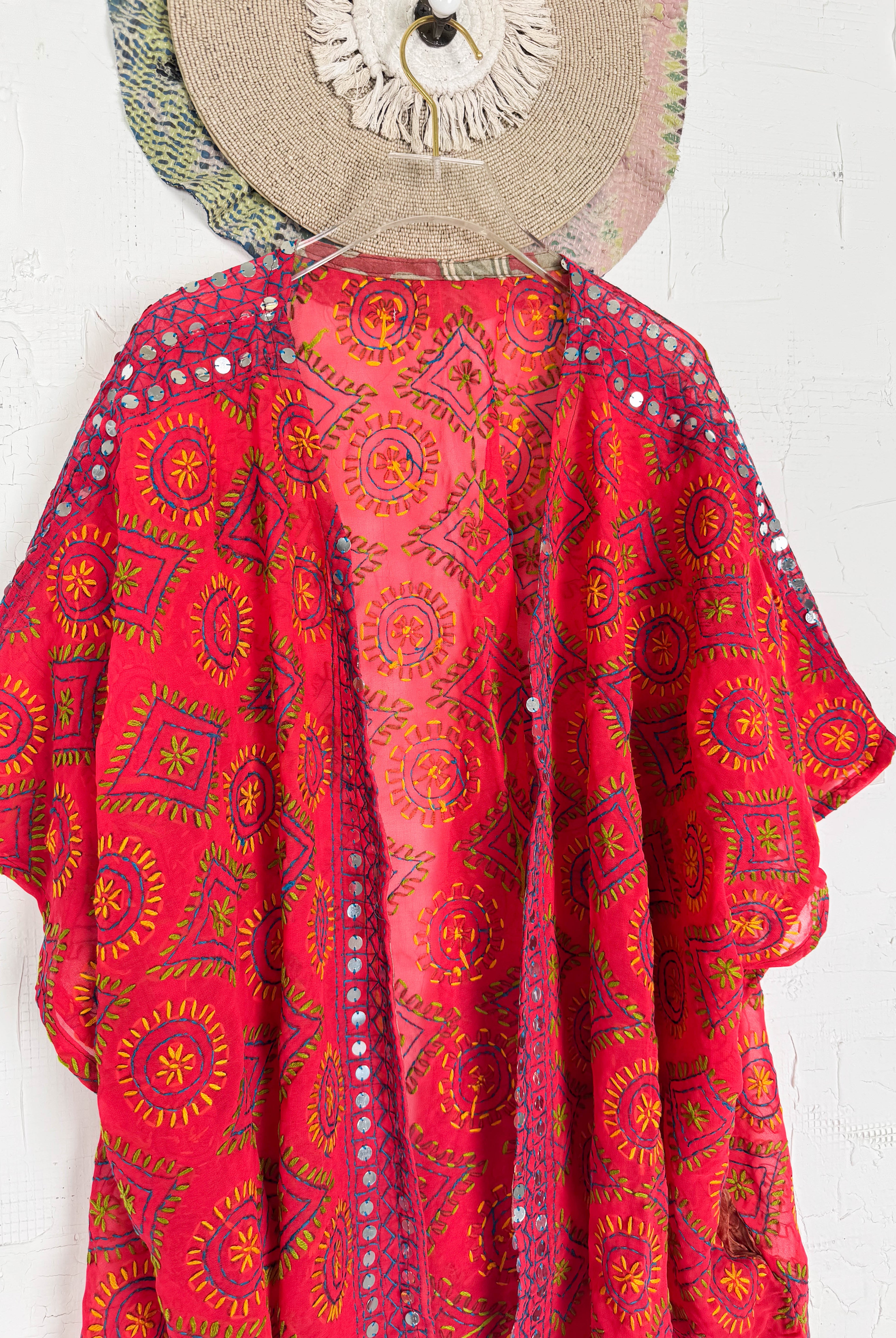 Vintage Embroidered Robe - Love Protect Sustain