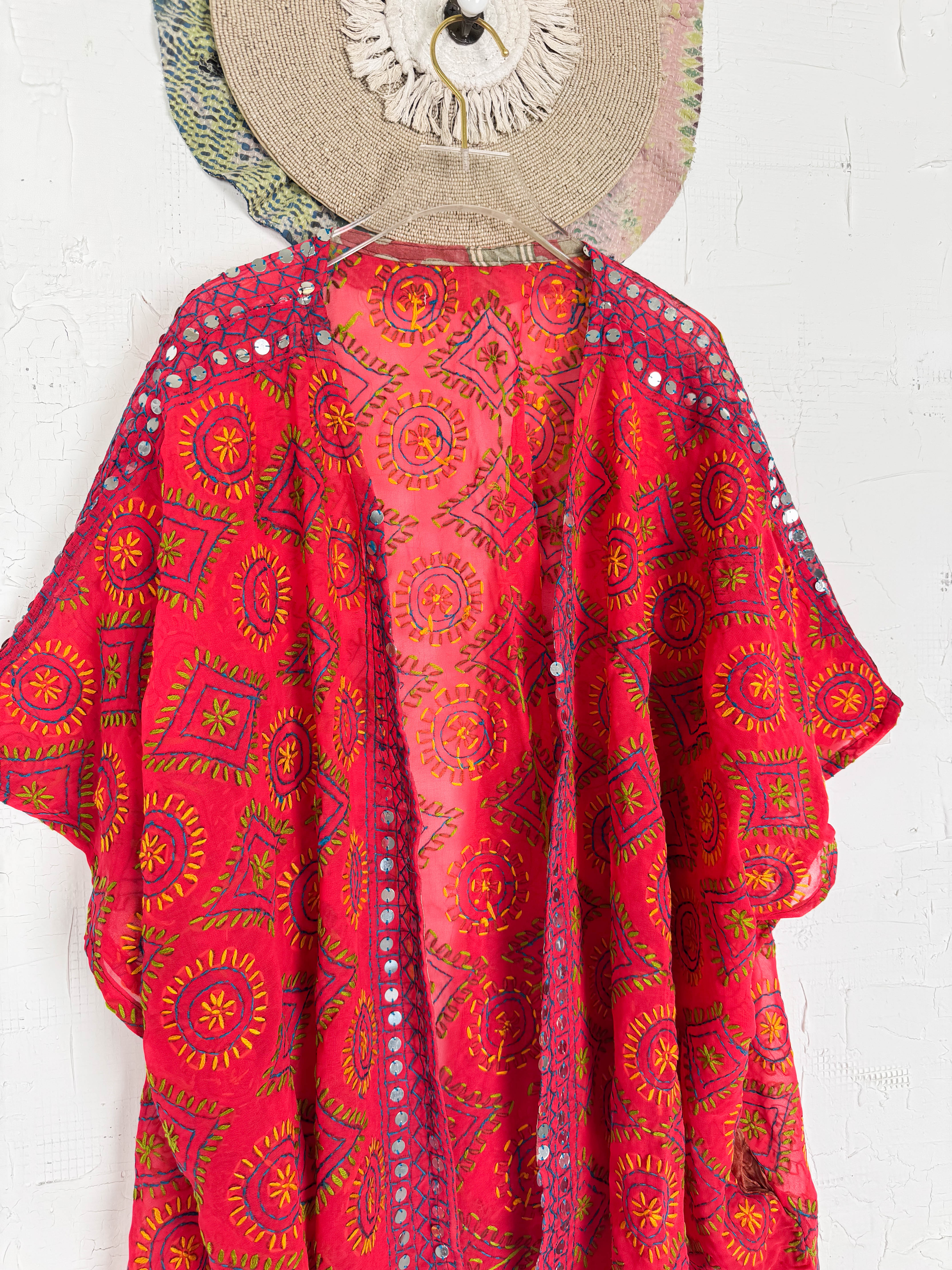 Vintage Embroidered Robe - Love Protect Sustain