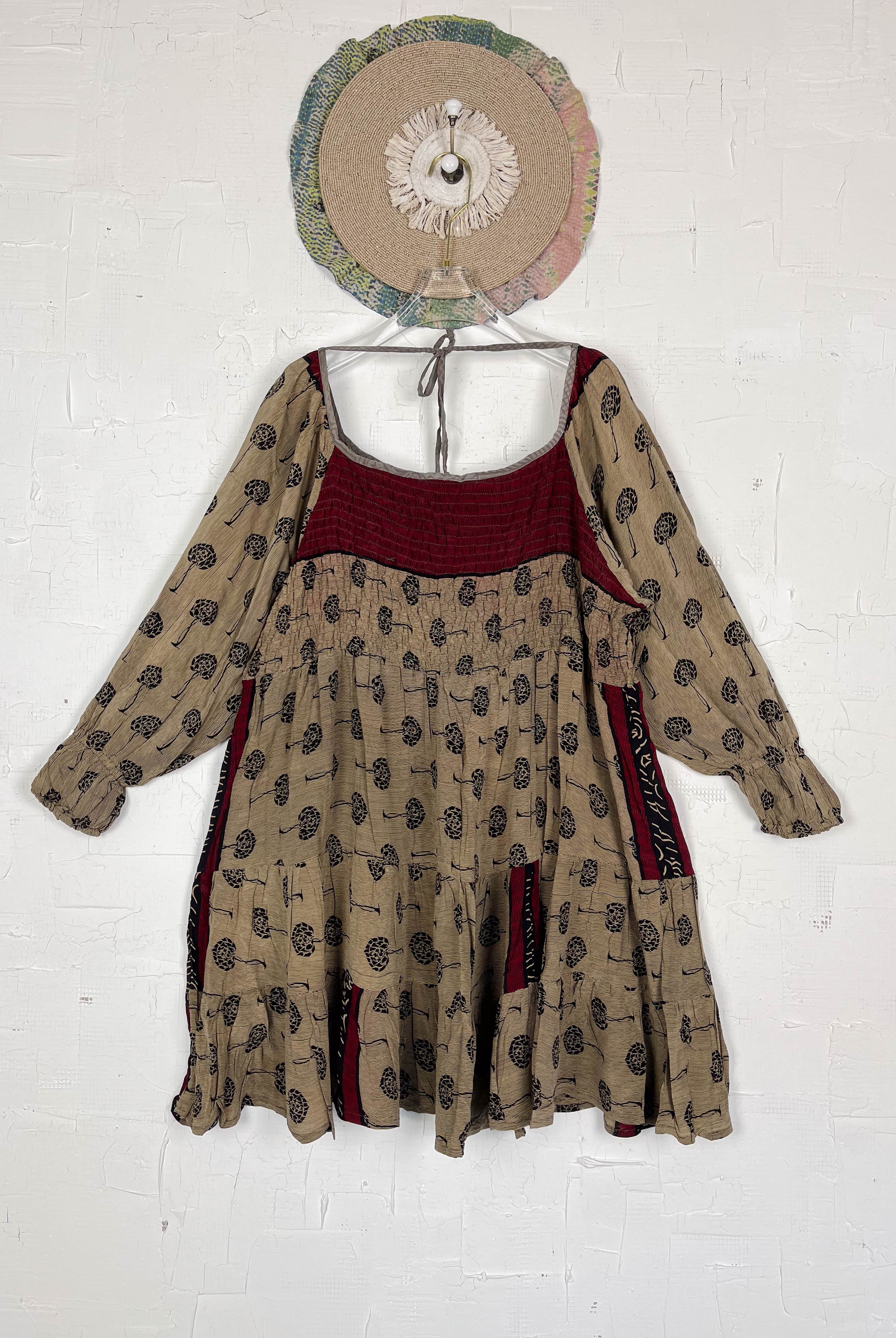 Vintage Floral silk dress - Love Protect Sustain