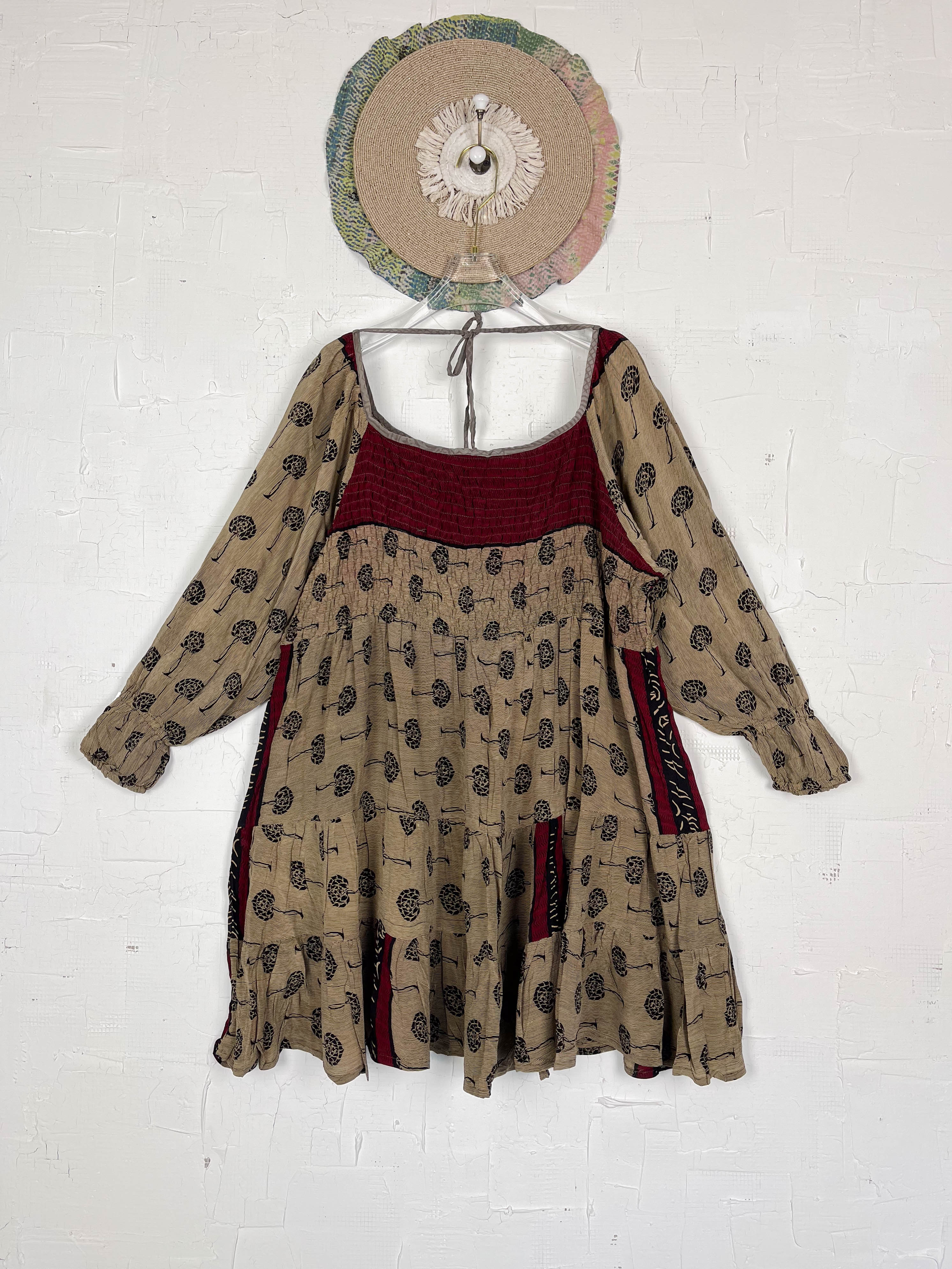 Vintage Floral silk dress - Love Protect Sustain