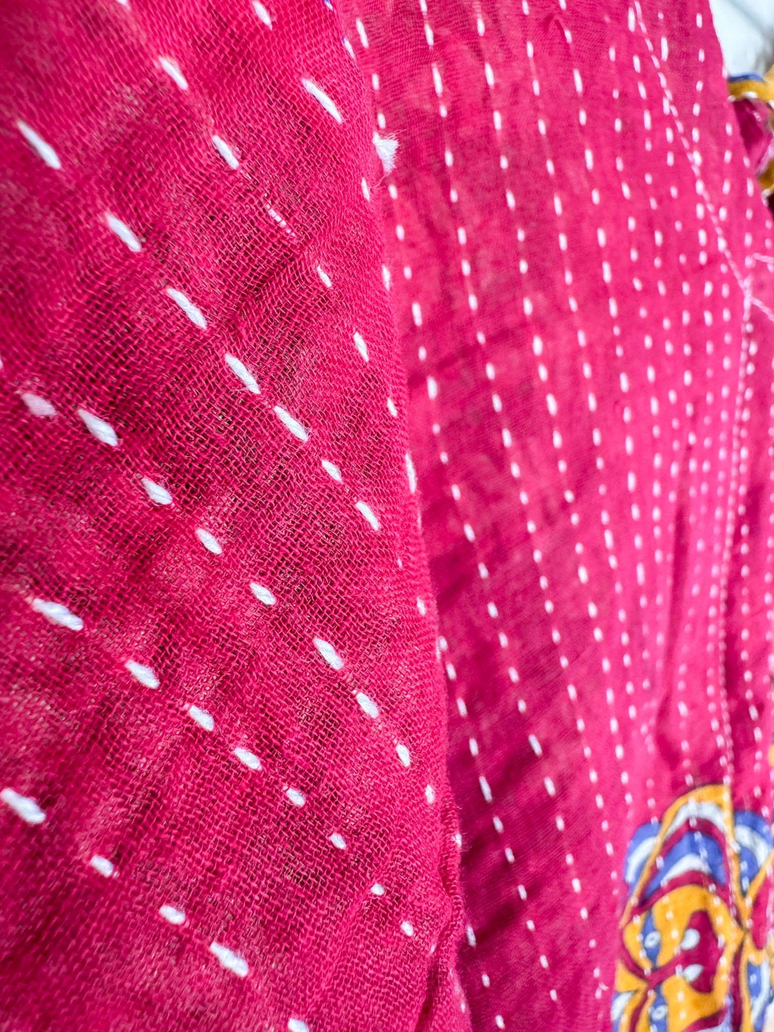 Vintage Kantha quilt fabric jumpsuit - Love Protect Sustain