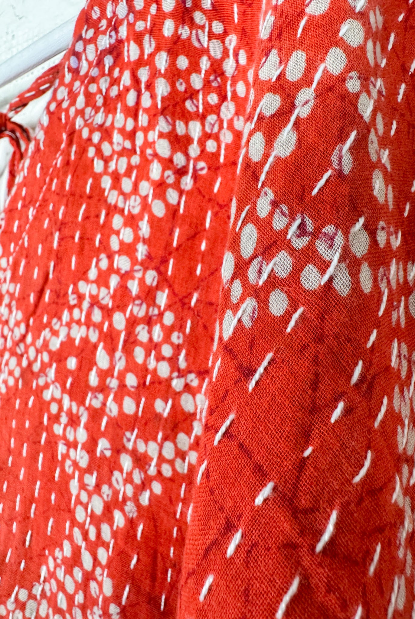 Vintage Kantha quilt fabric jumpsuit - Love Protect Sustain