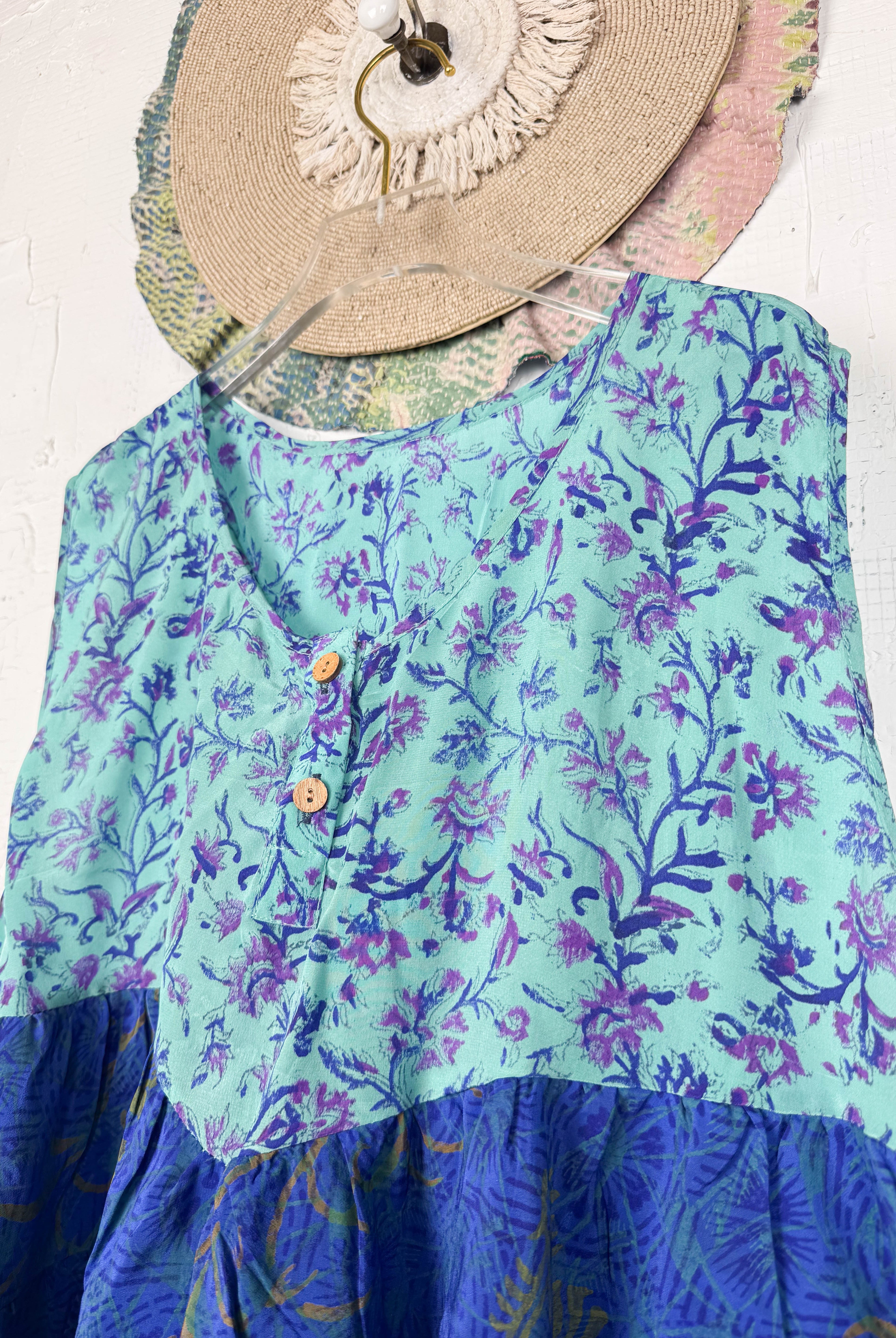 Vintage crepe silk top - Love Protect Sustain