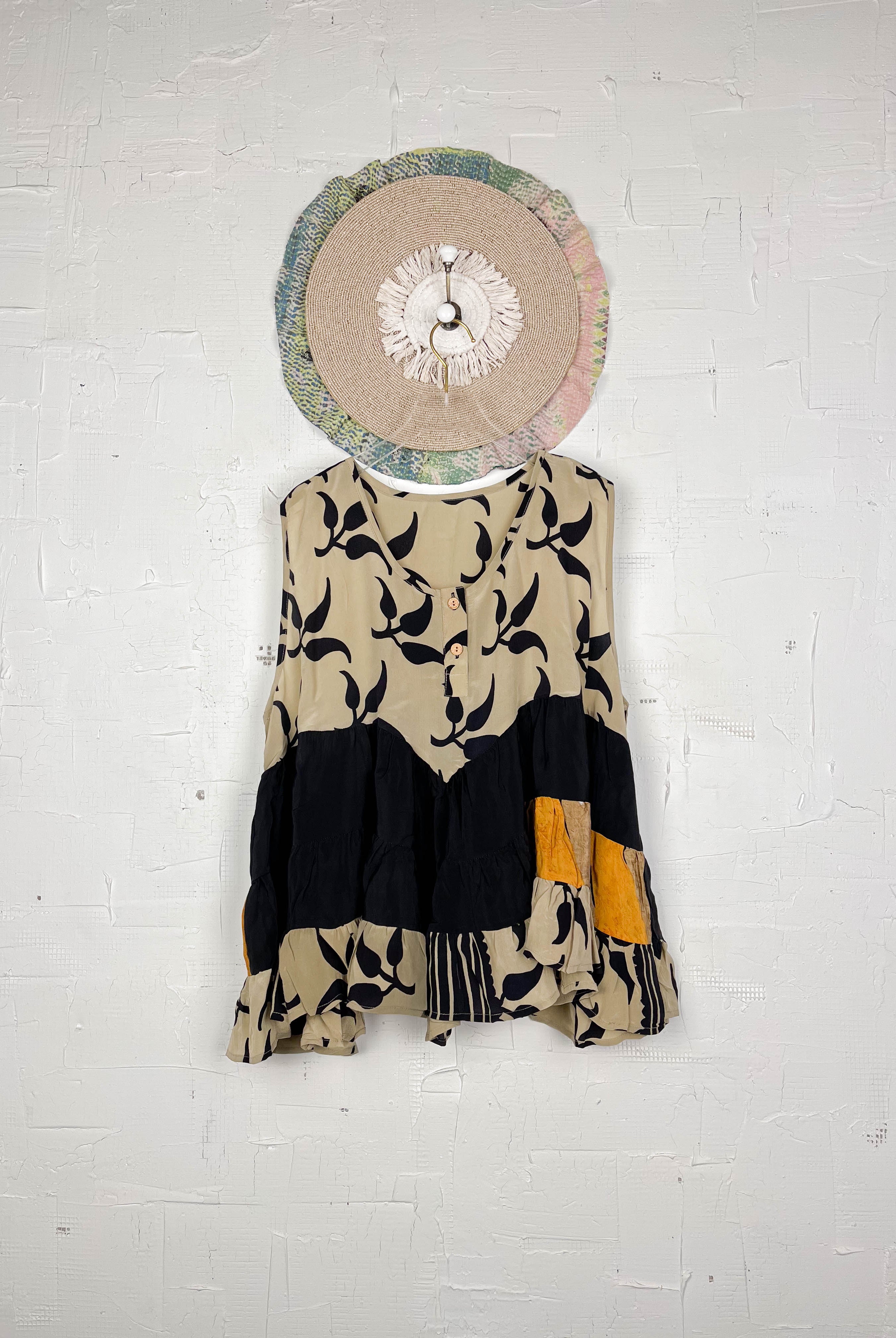 Vintage crepe top - Love Protect Sustain