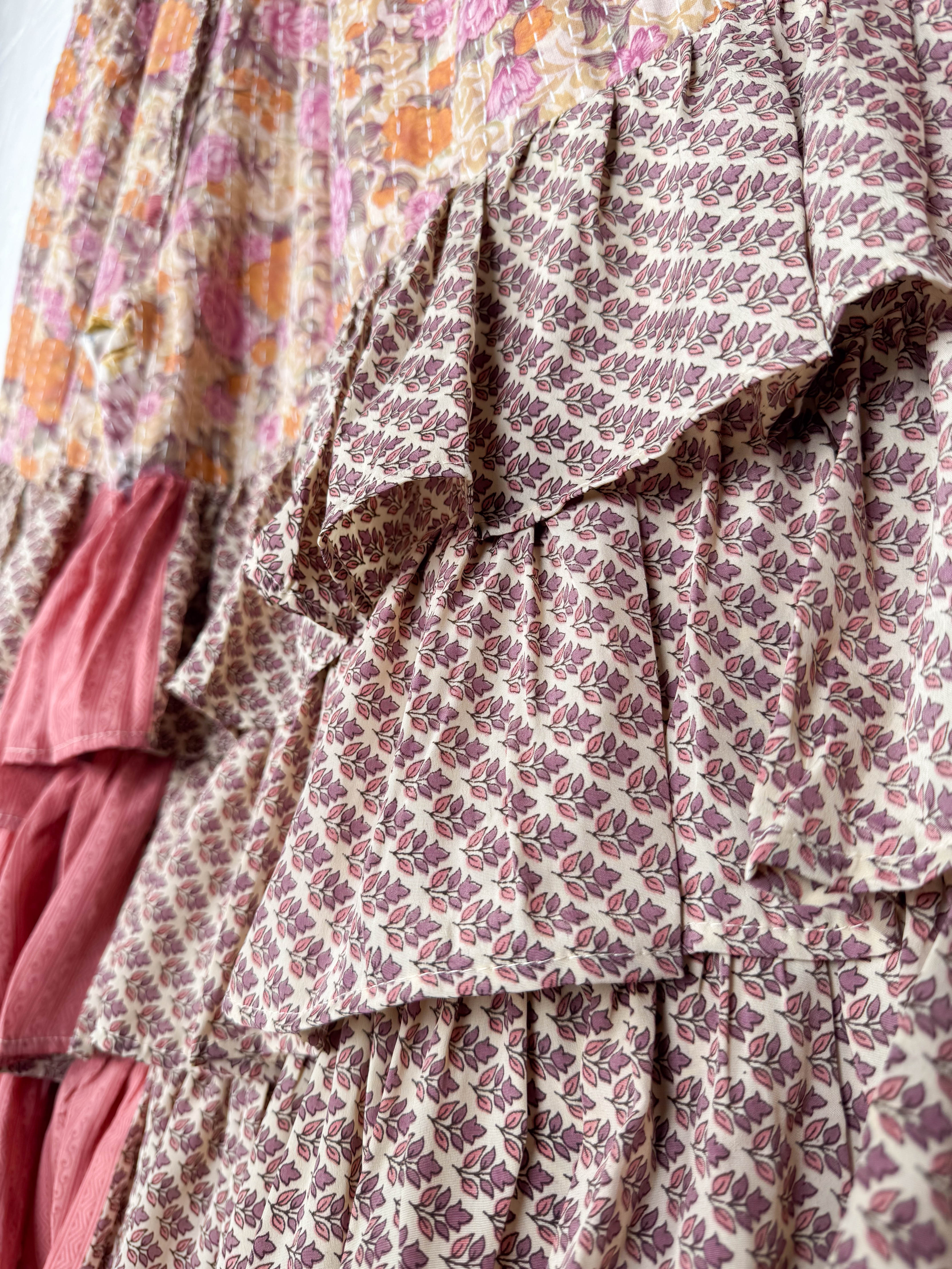 Vintage kantha ruffle pants - Love Protect Sustain