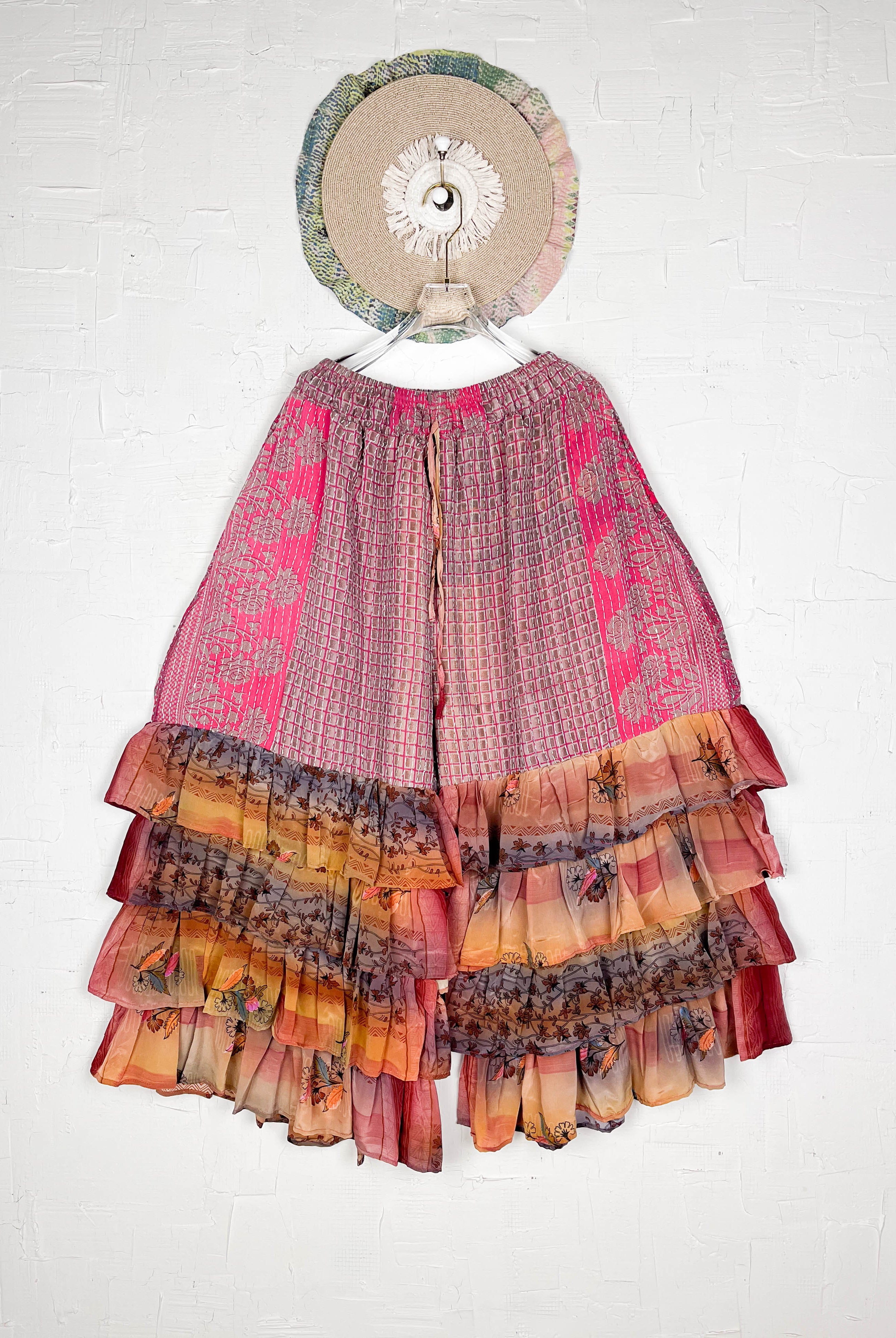 Vintage kantha ruffle pants - Love Protect Sustain