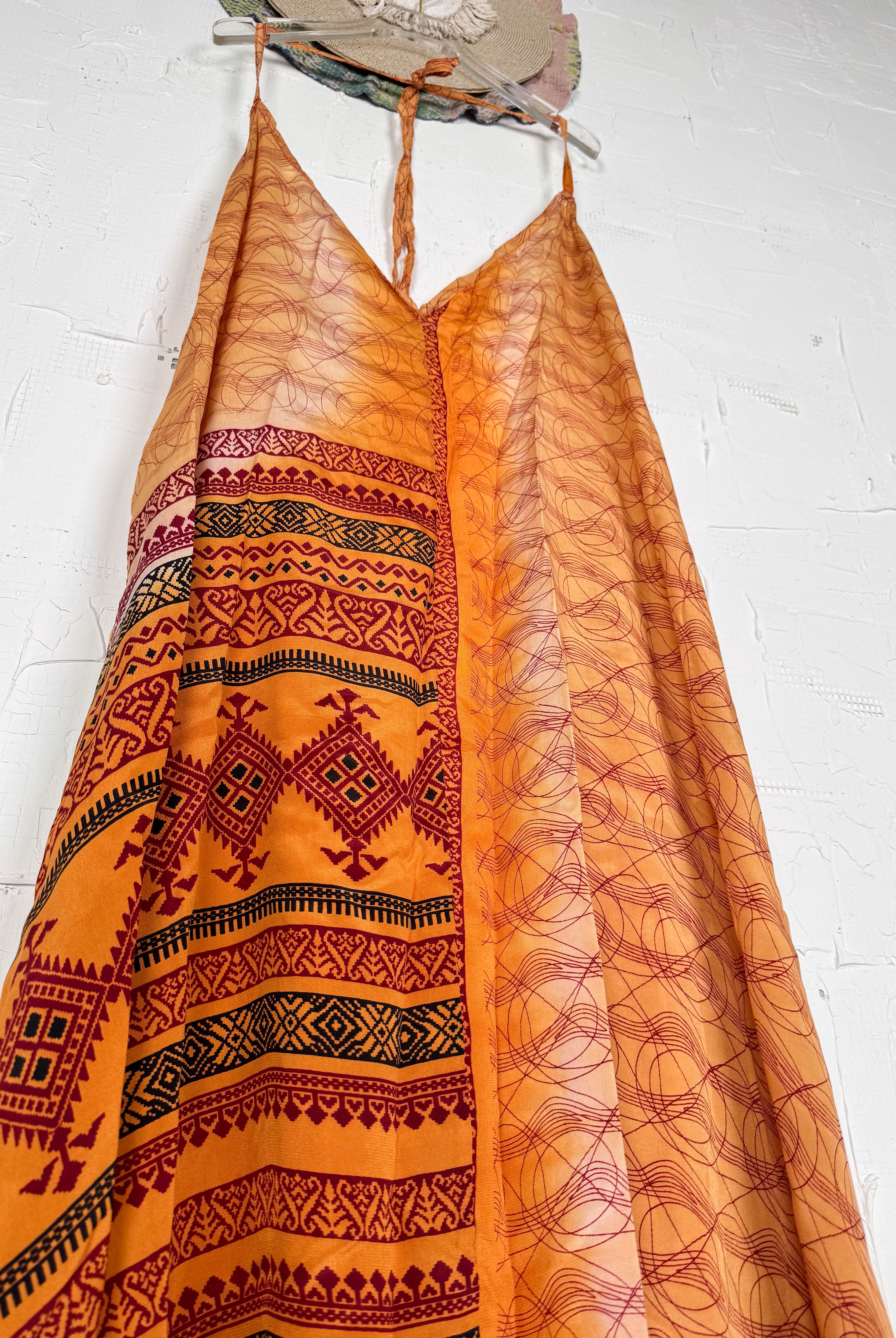 Vintage silk halter dress - Love Protect Sustain