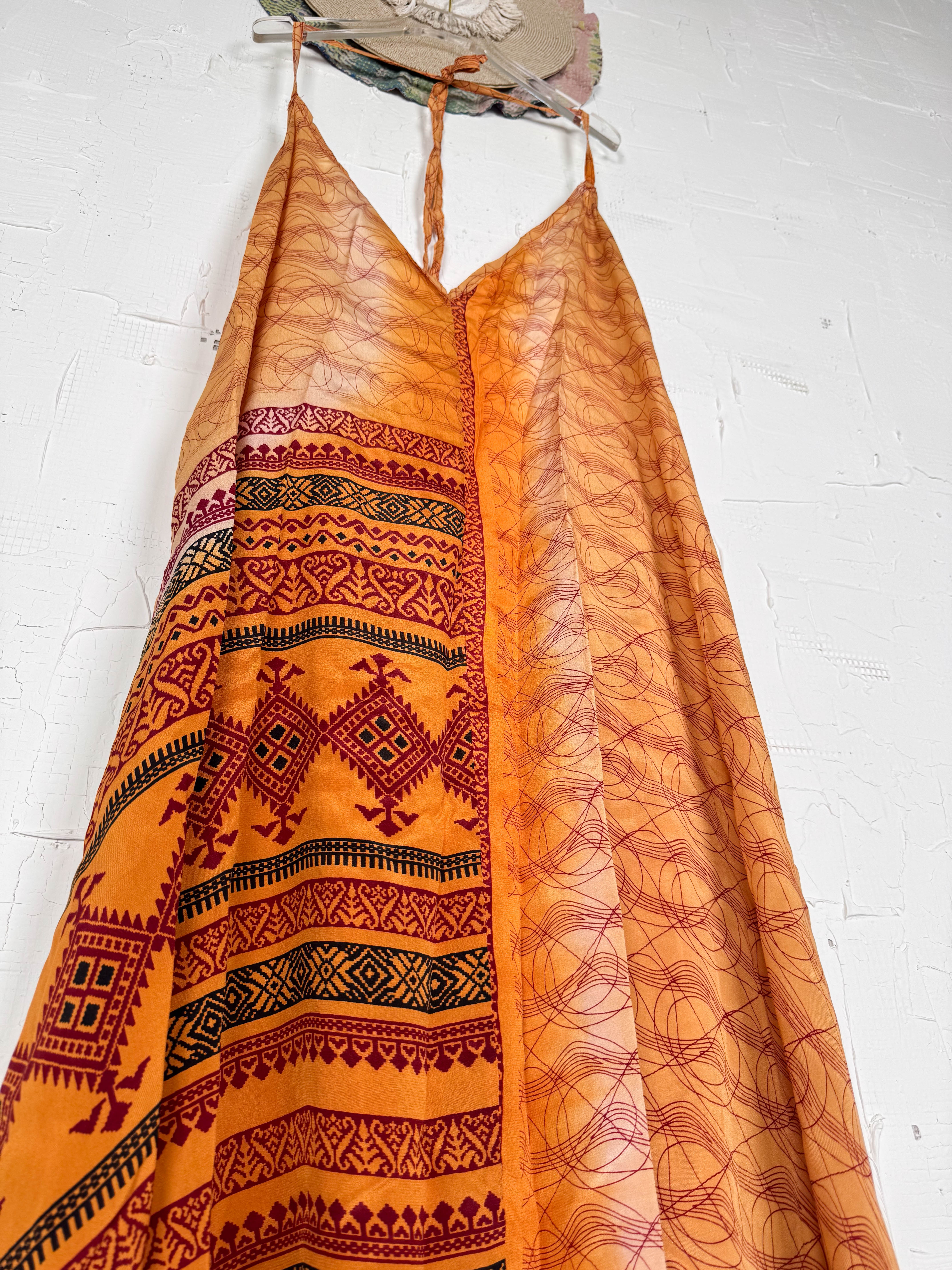 Vintage silk halter dress - Love Protect Sustain