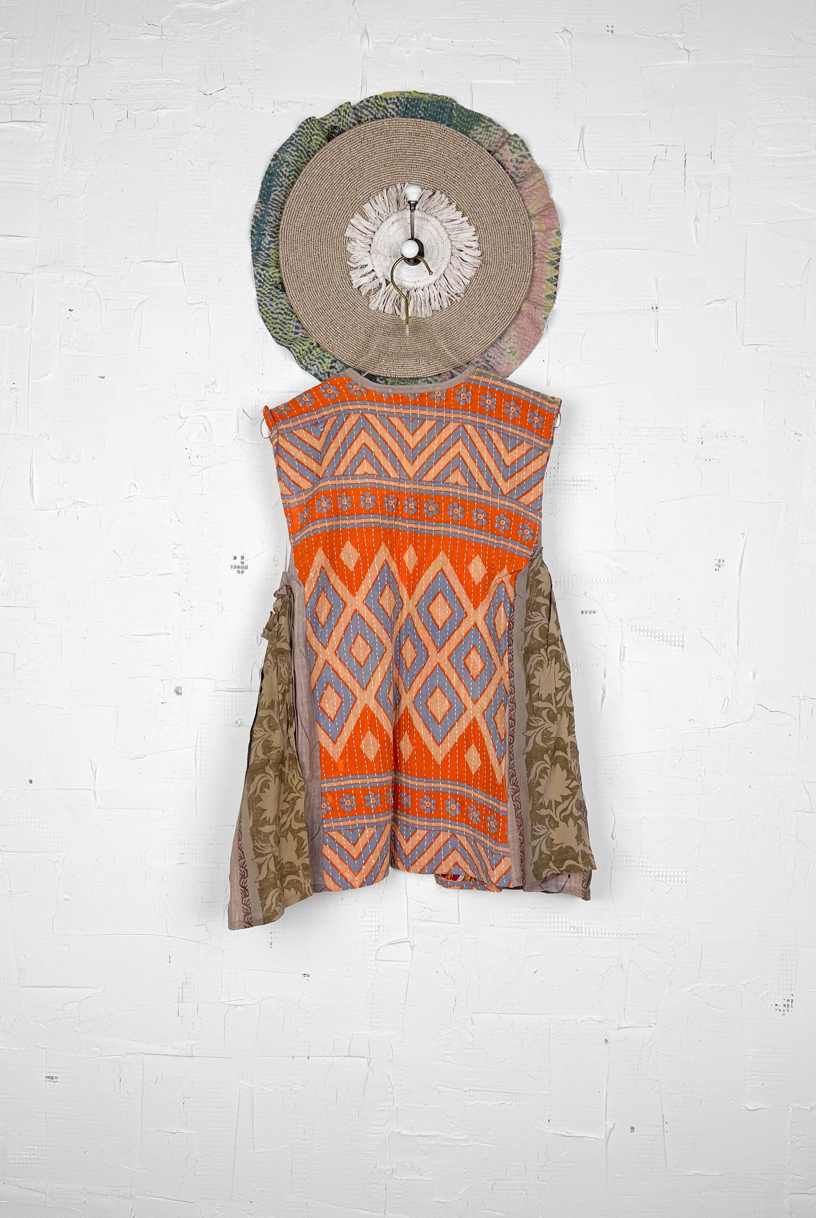 Vintage silk kantha vest - Love Protect Sustain