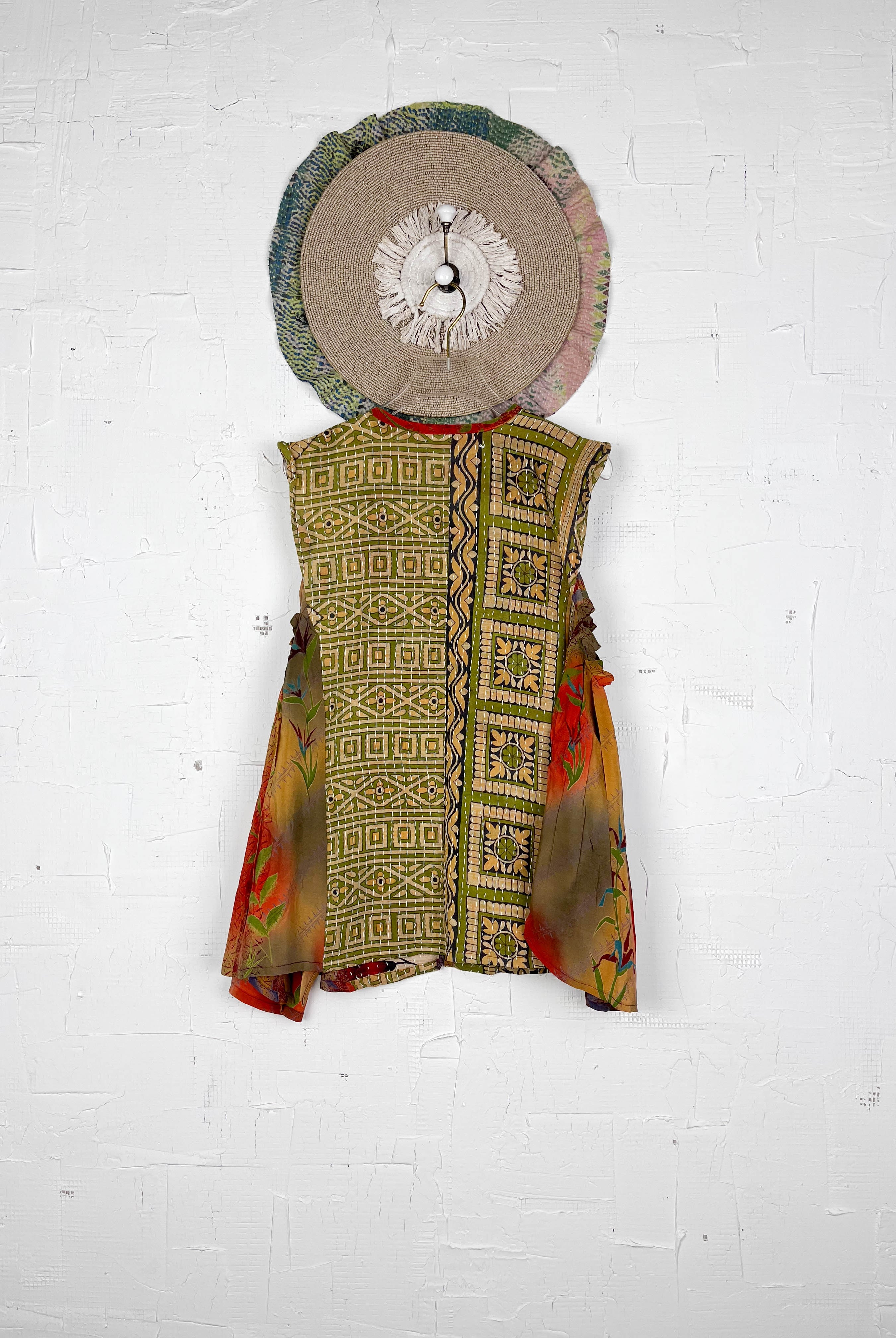 Vintage silk kantha vest - Love Protect Sustain