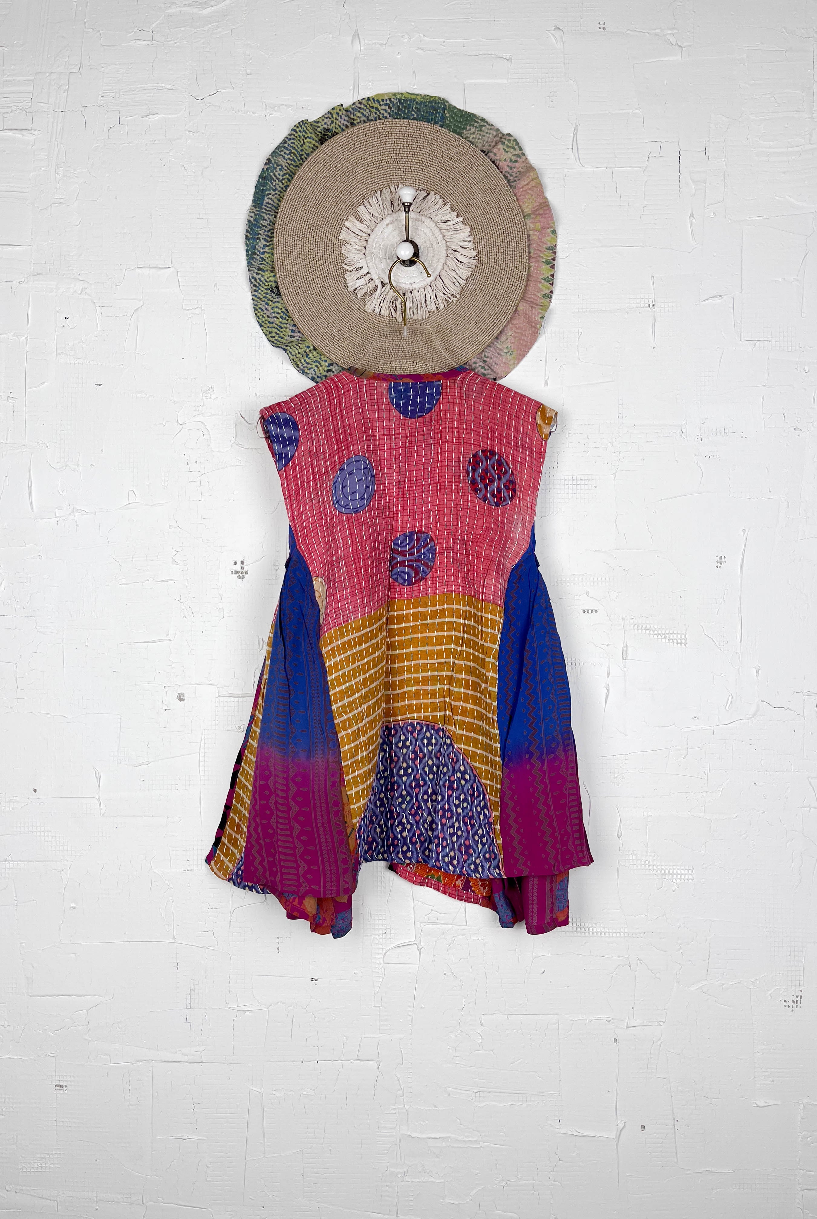 Vintage silk kantha vest - Love Protect Sustain