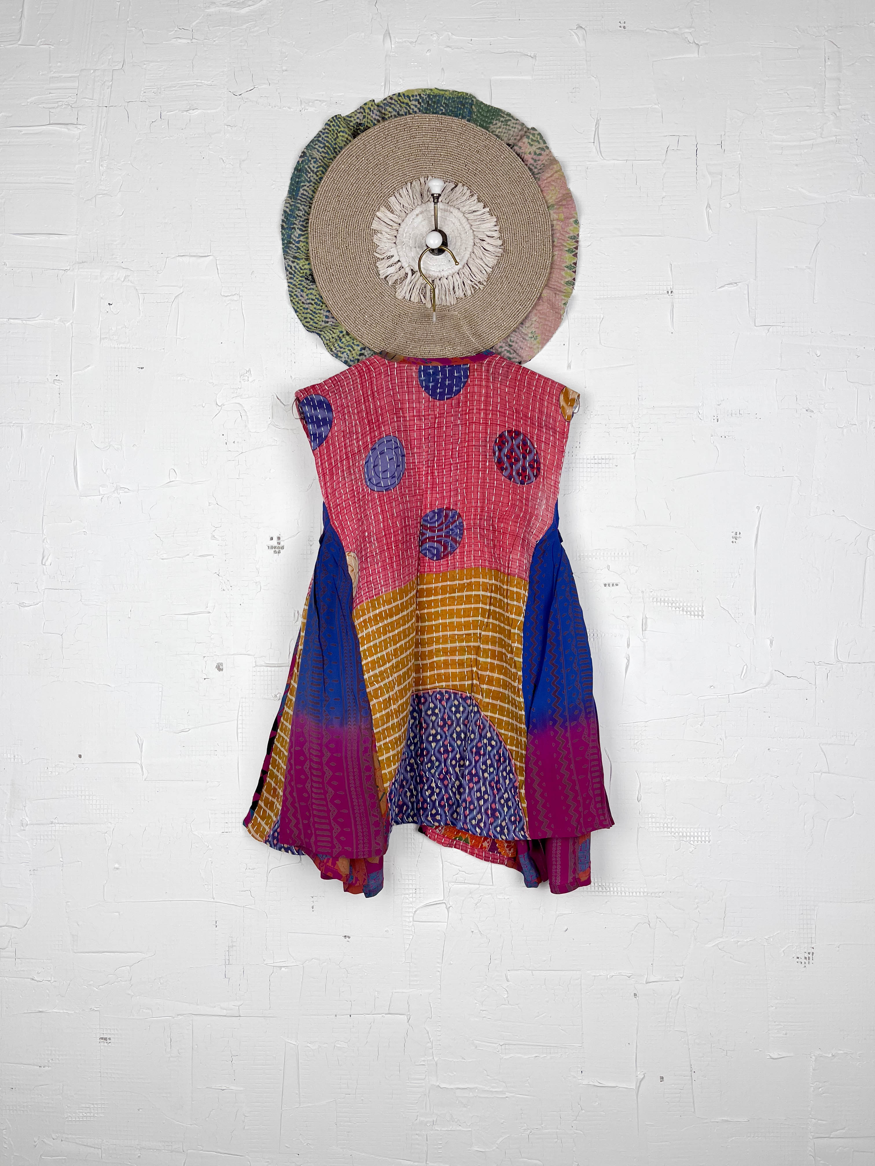 Vintage silk kantha vest - Love Protect Sustain