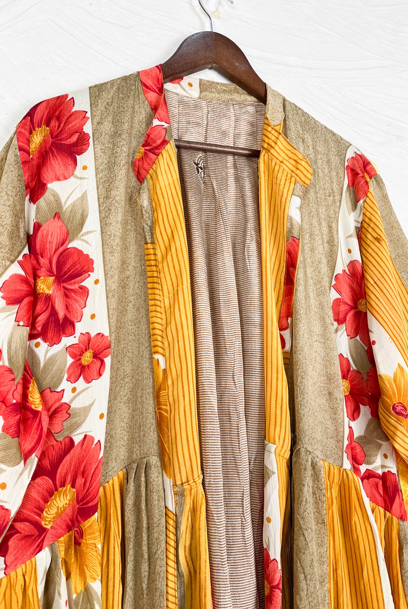 Vintage silk long dress - Love Protect Sustain