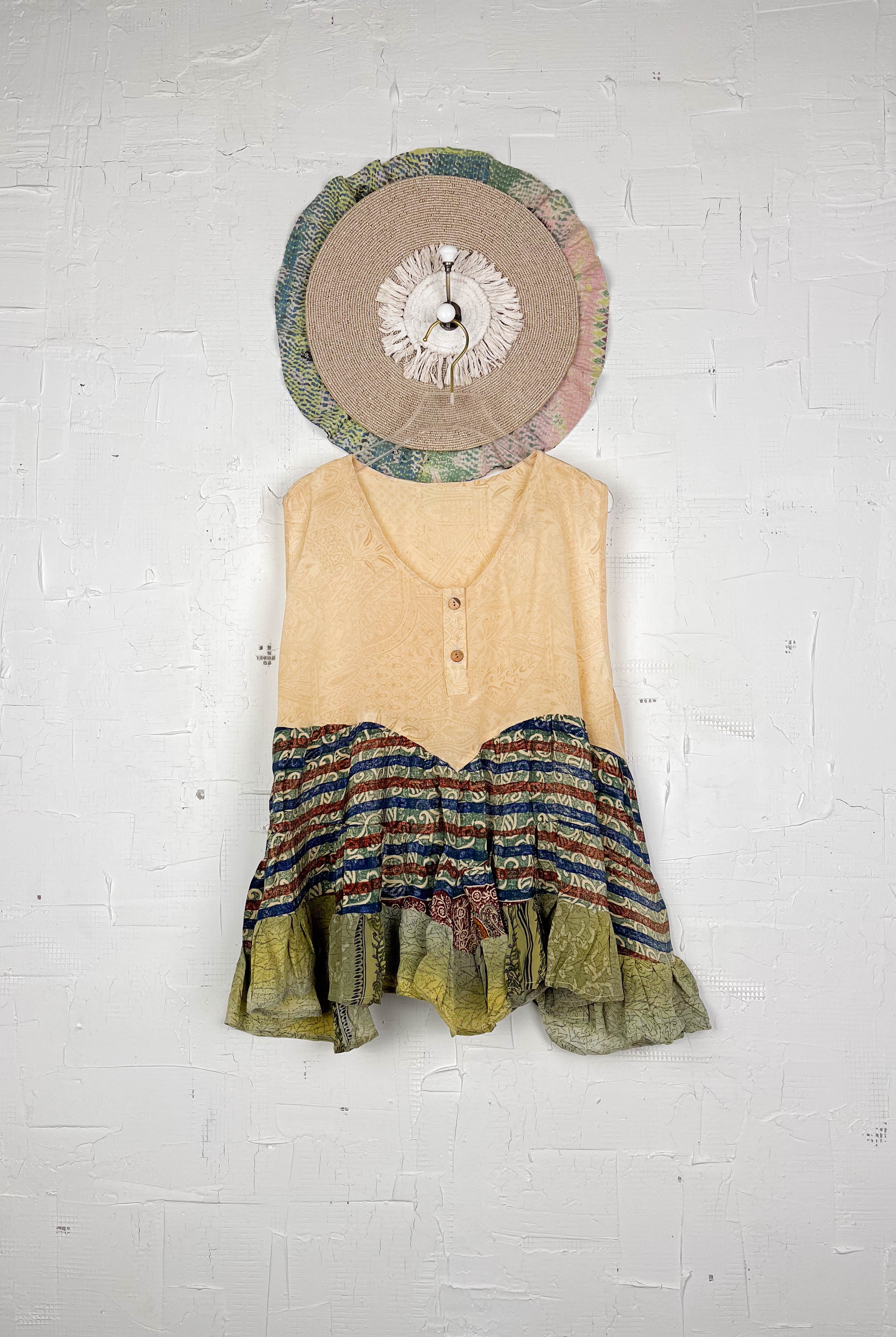 Vintage sleeveless silk top - Love Protect Sustain