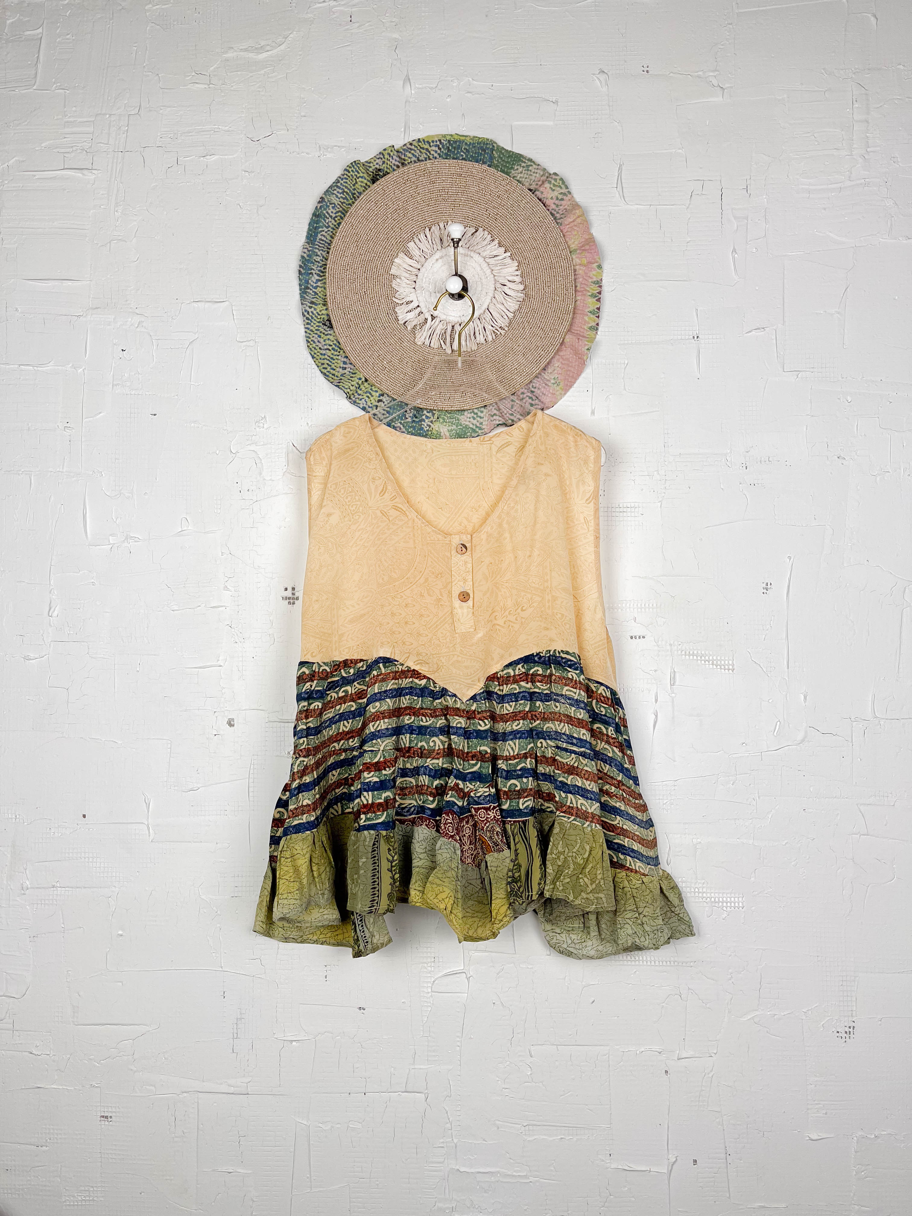 Vintage sleeveless silk top - Love Protect Sustain