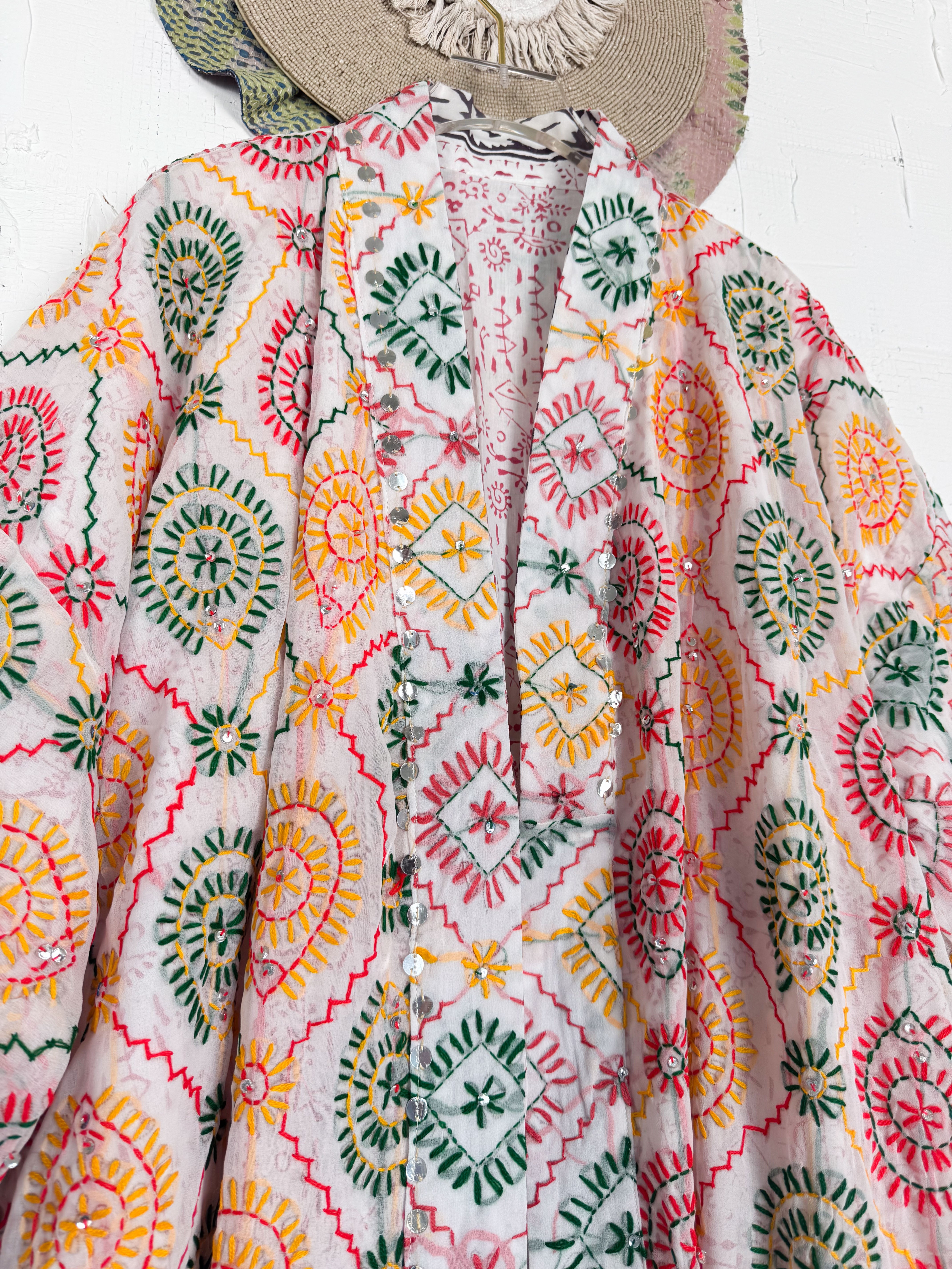 White Floral Robe - Love Protect Sustain