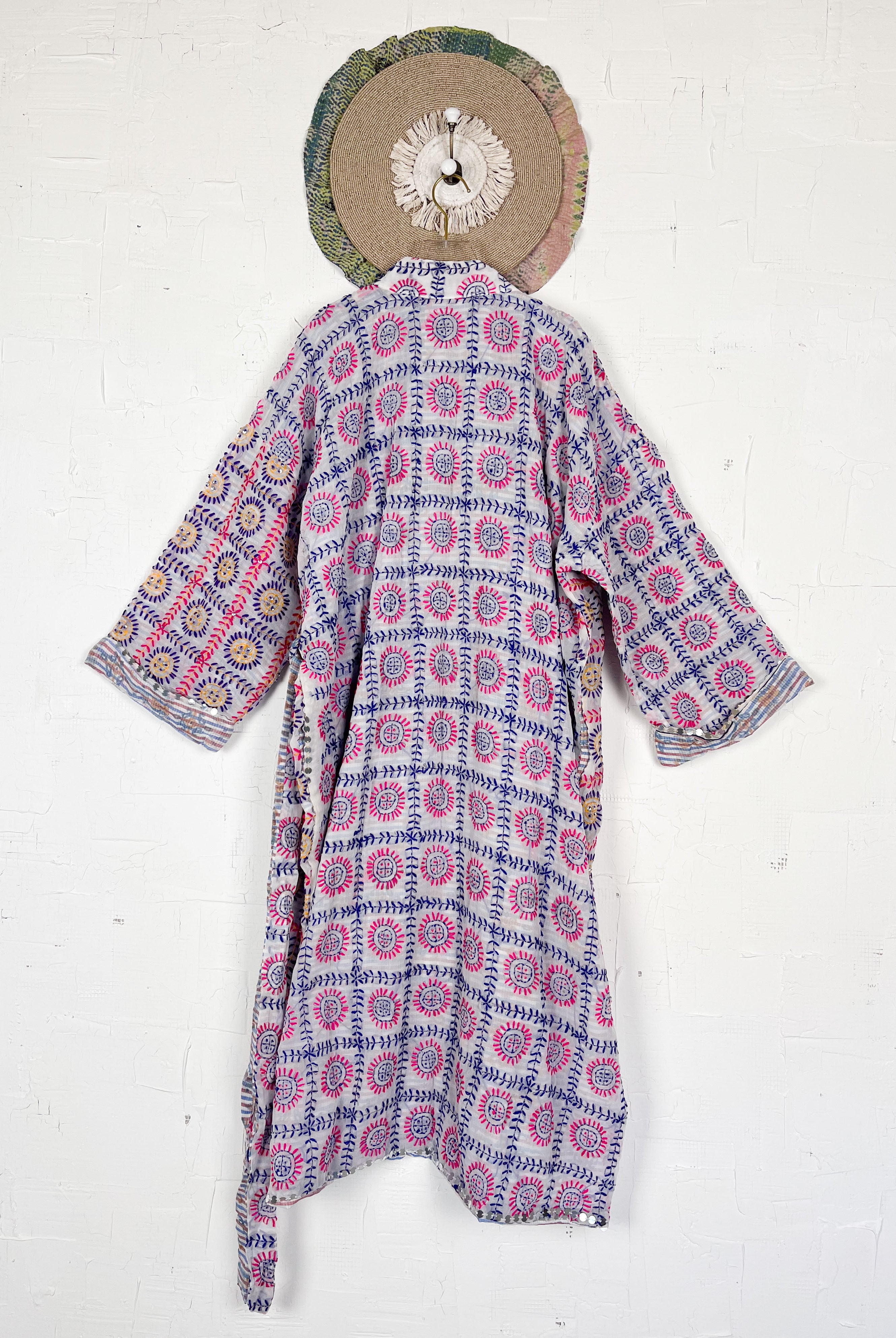 White Floral Robe - Love Protect Sustain