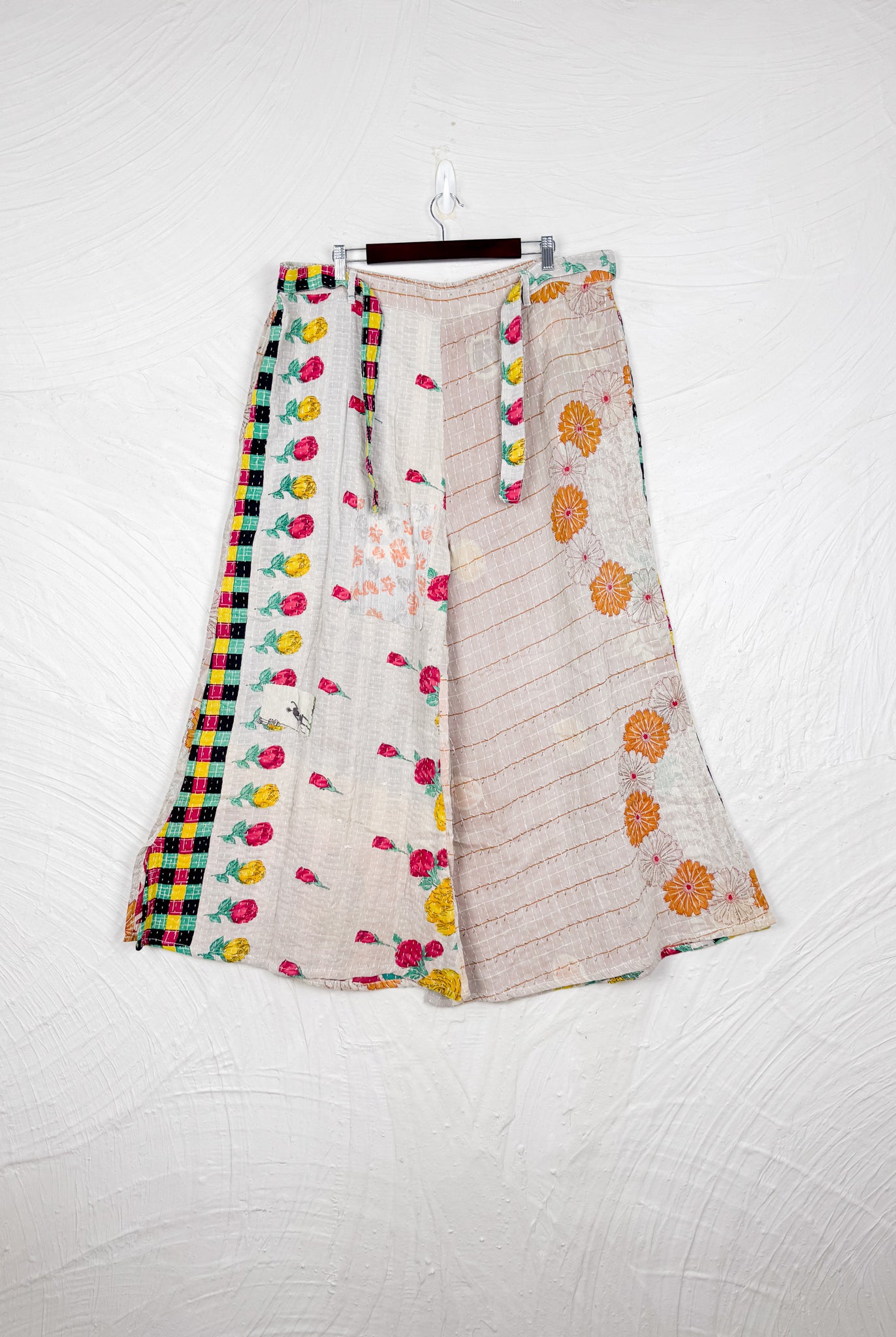 White Kantha Pants - Love Protect Sustain
