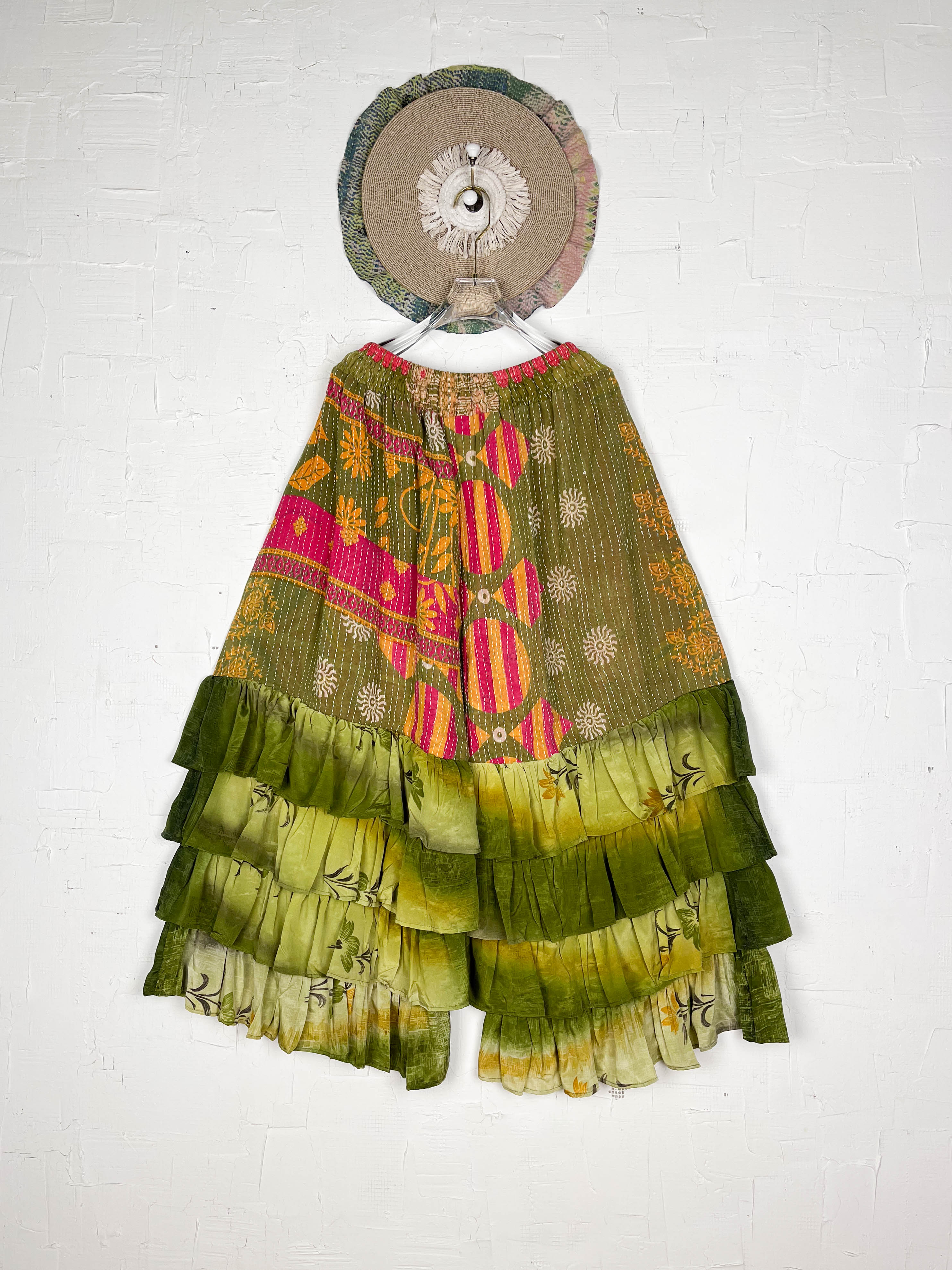 Wide leg silk frill pants - Love Protect Sustain