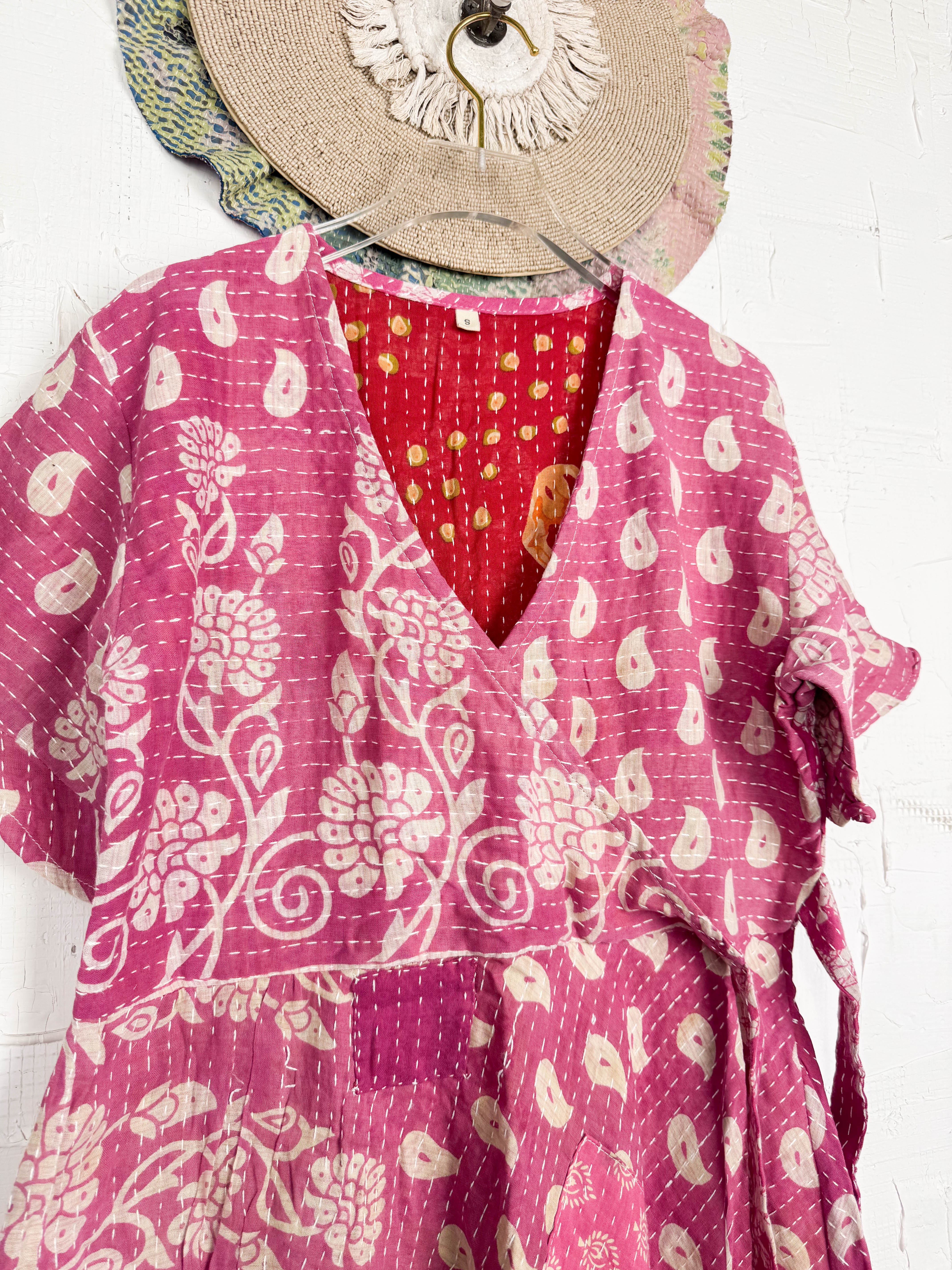 Wrap Kantha dress - Love Protect Sustain
