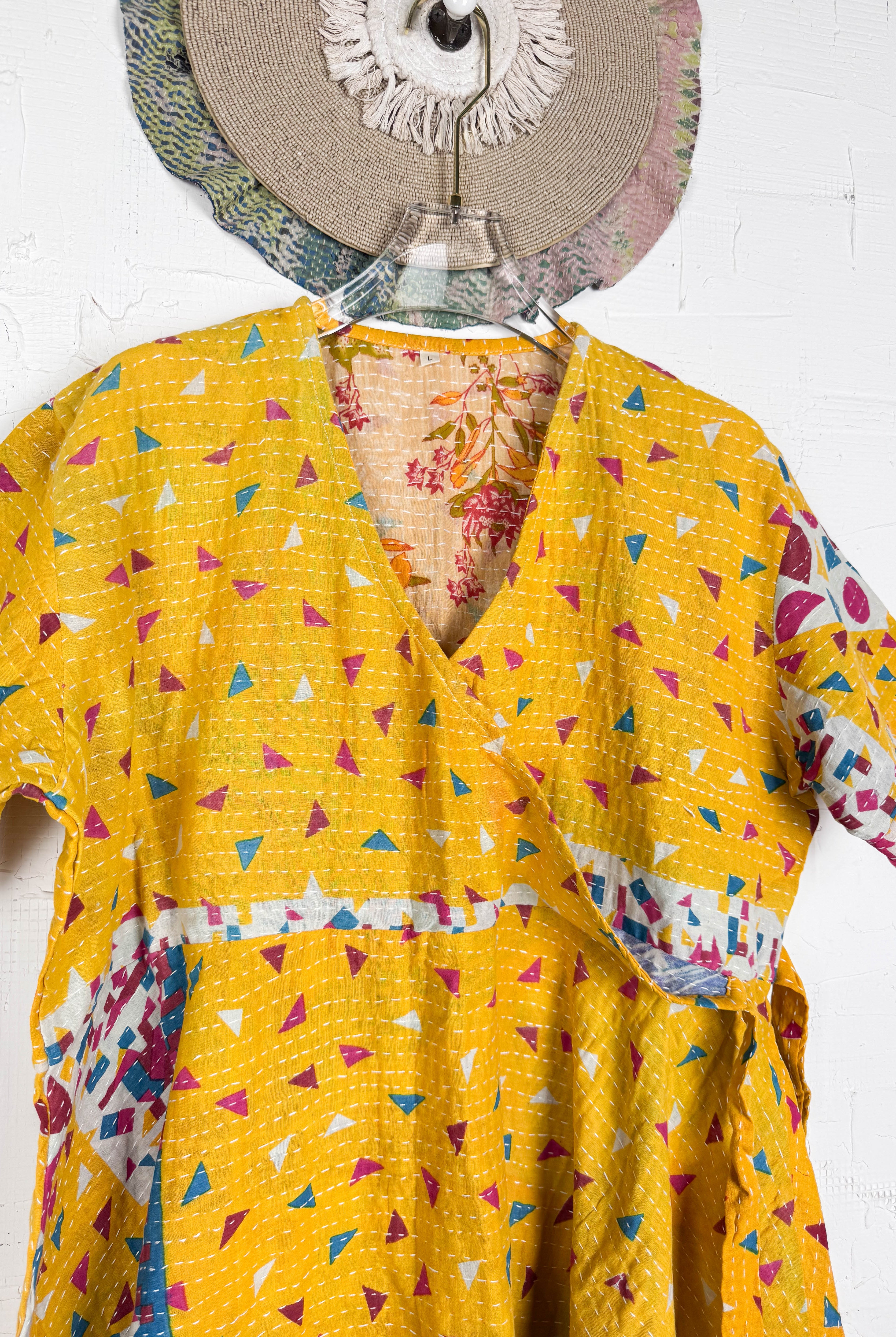 Wrap Kantha dress - Love Protect Sustain