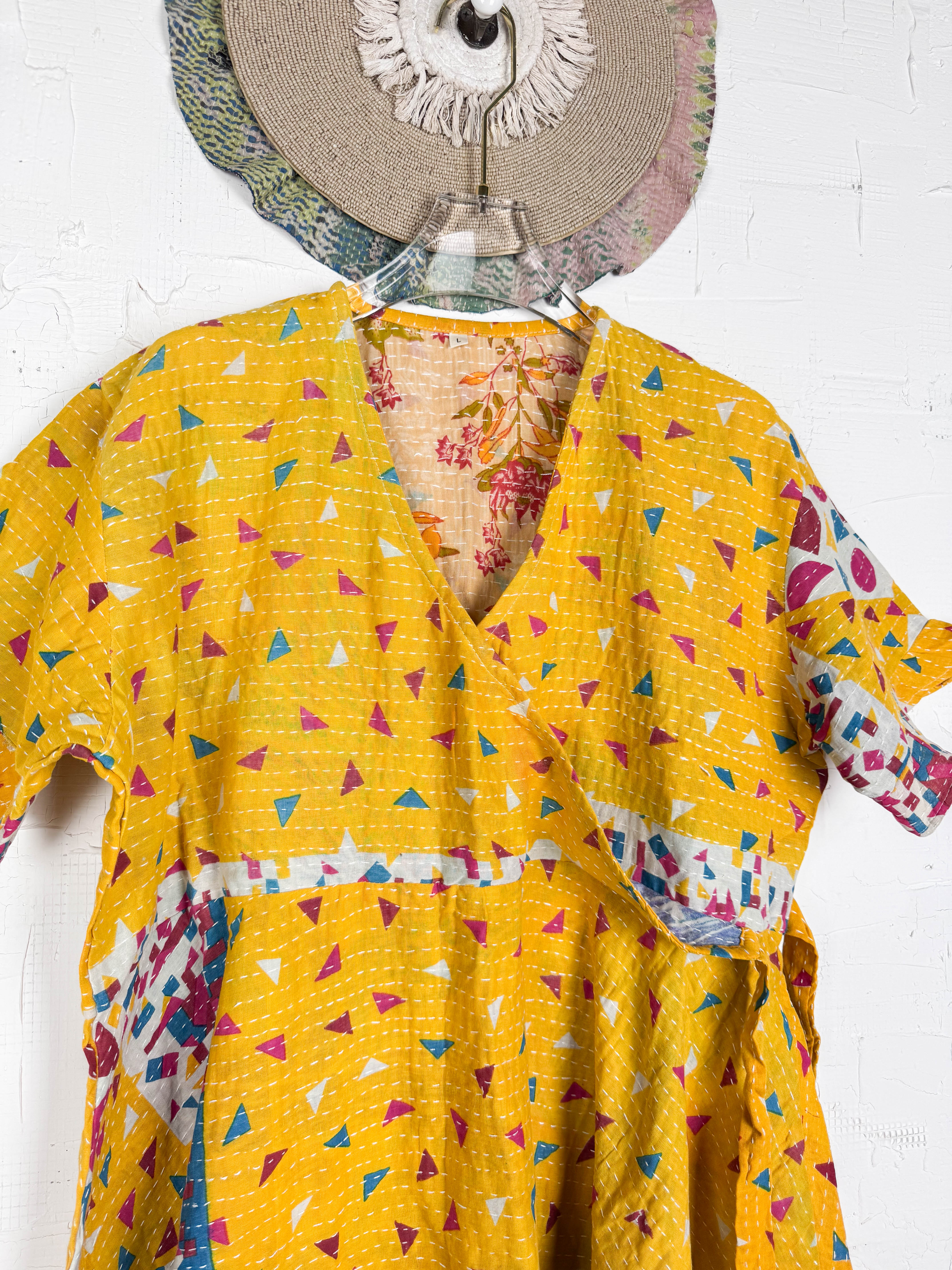 Wrap Kantha dress - Love Protect Sustain