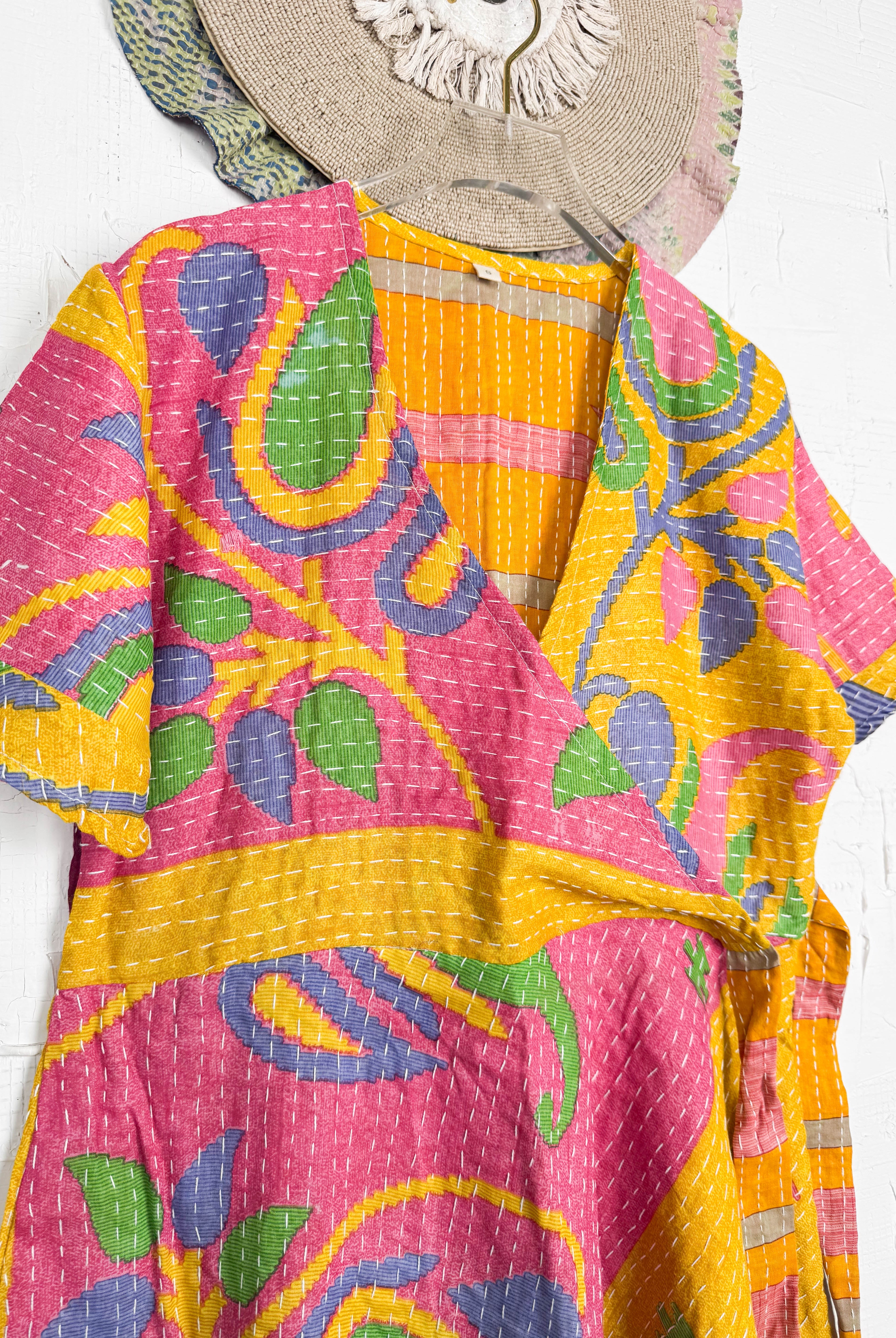 Wrap Kantha dress - Love Protect Sustain