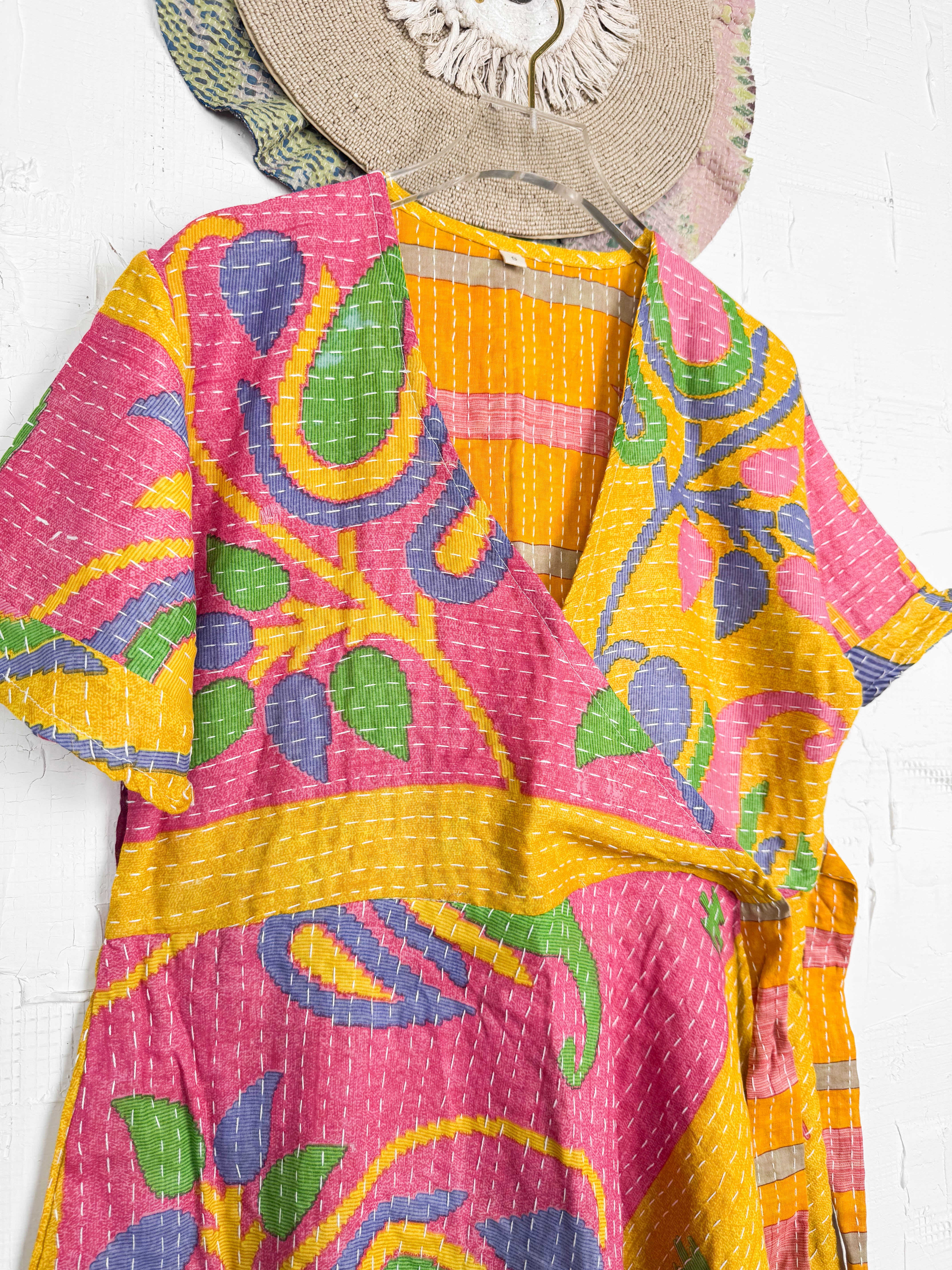 Wrap Kantha dress - Love Protect Sustain