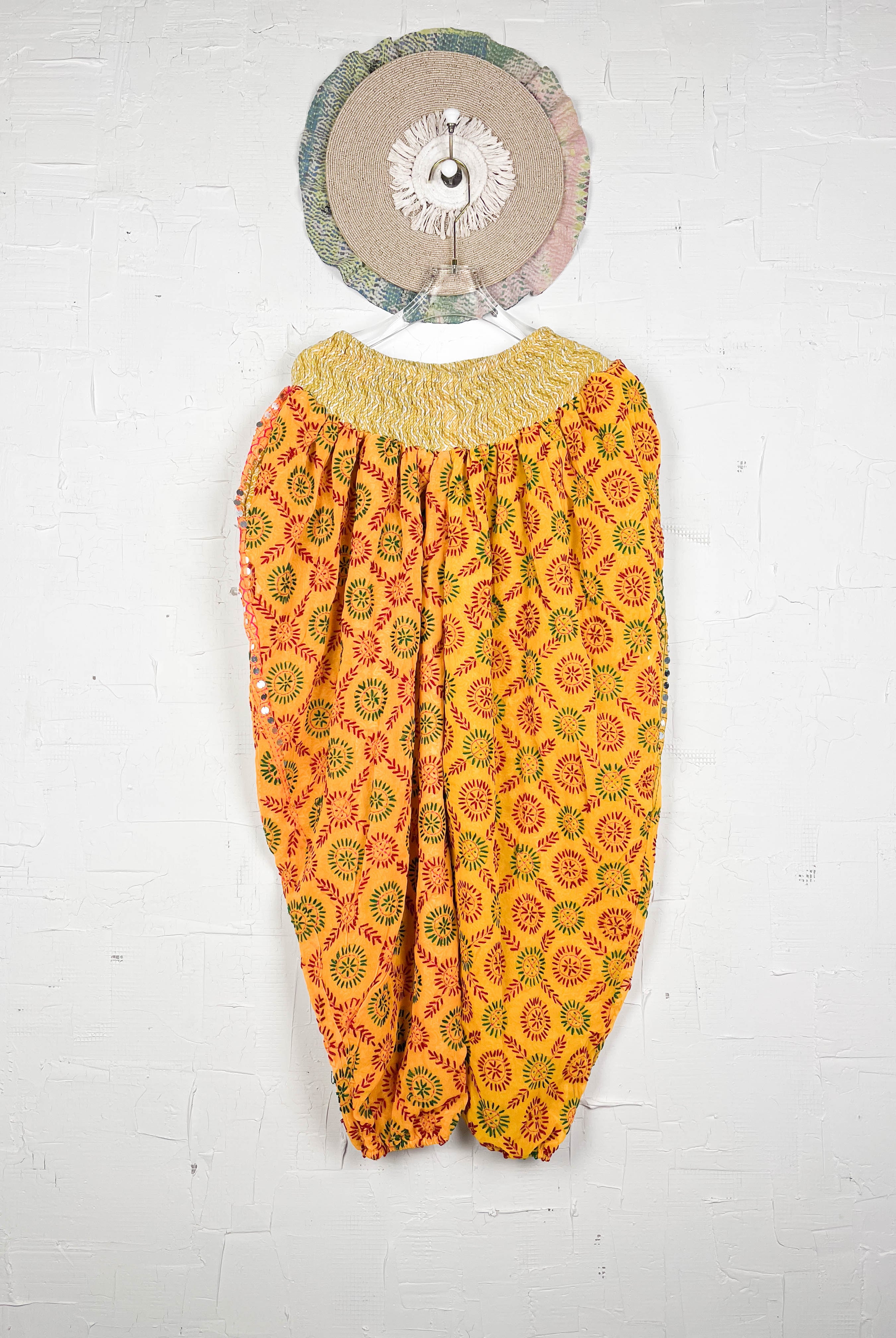 Yellow Harem Floral Pants - Love Protect Sustain