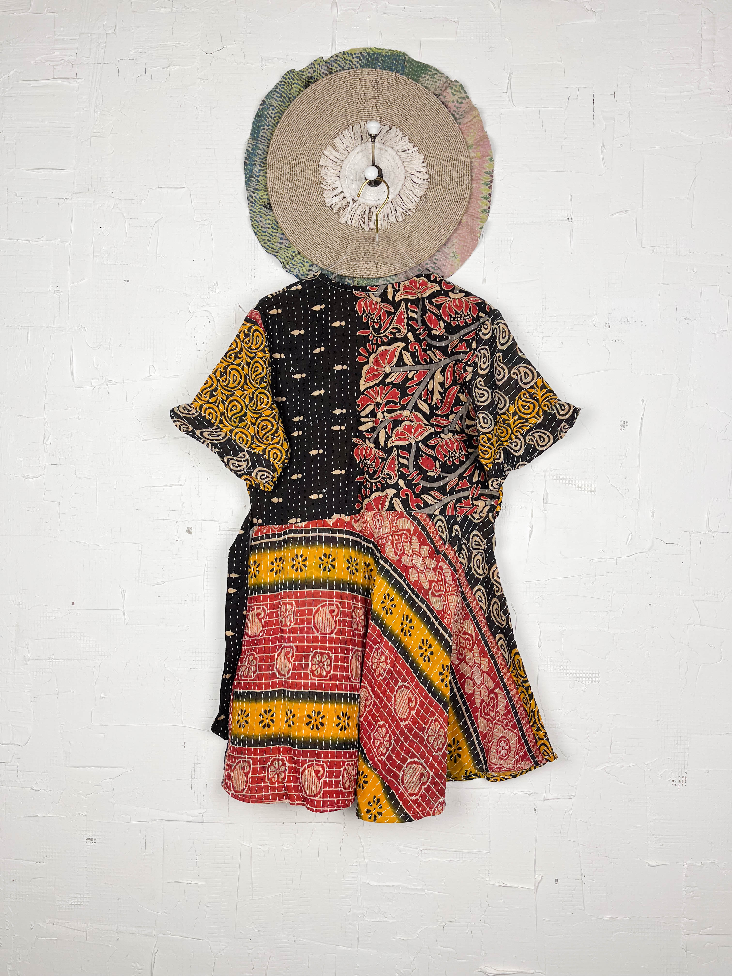 Yellow Kantha Dress - Love Protect Sustain