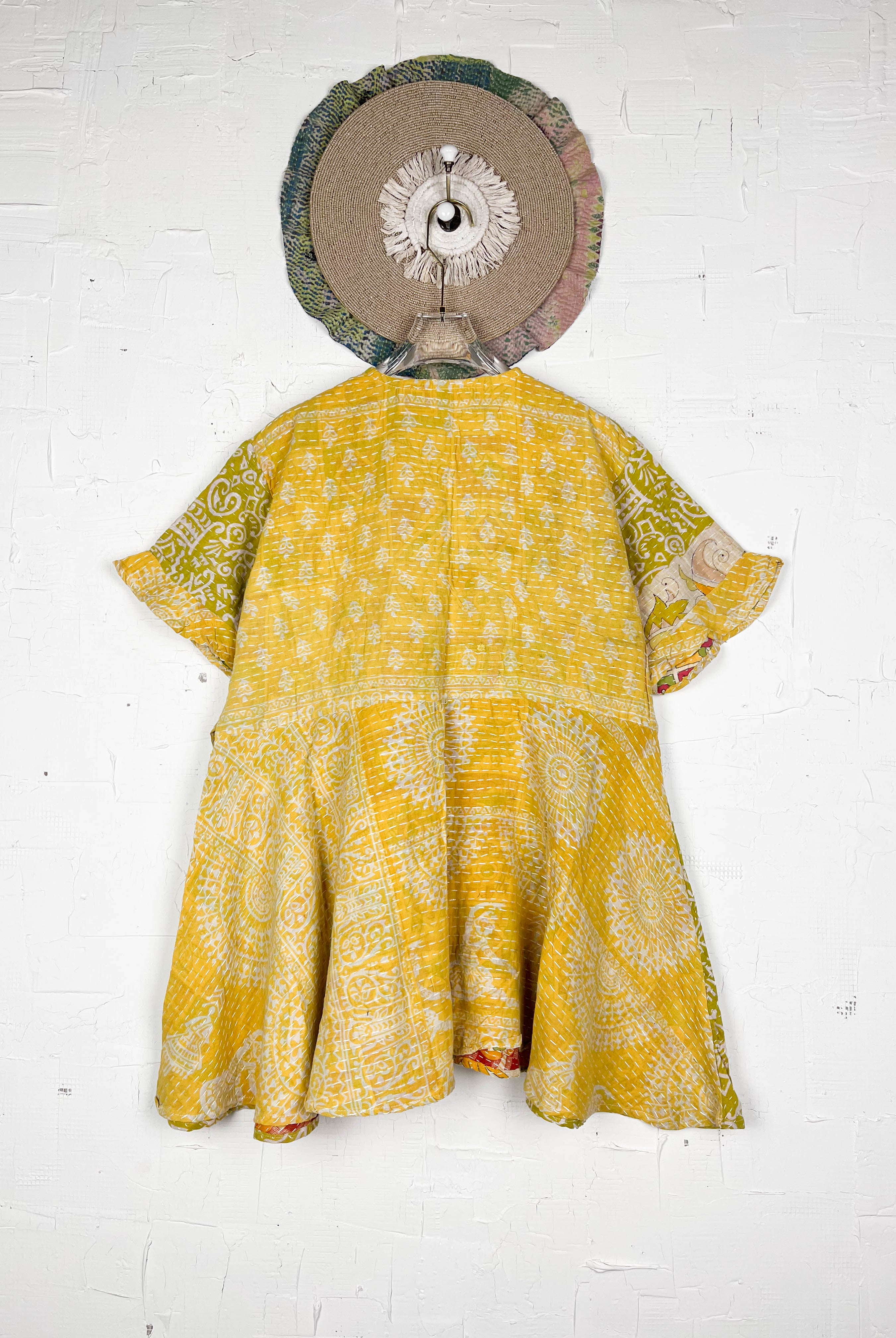 Yellow Kantha Dress - Love Protect Sustain