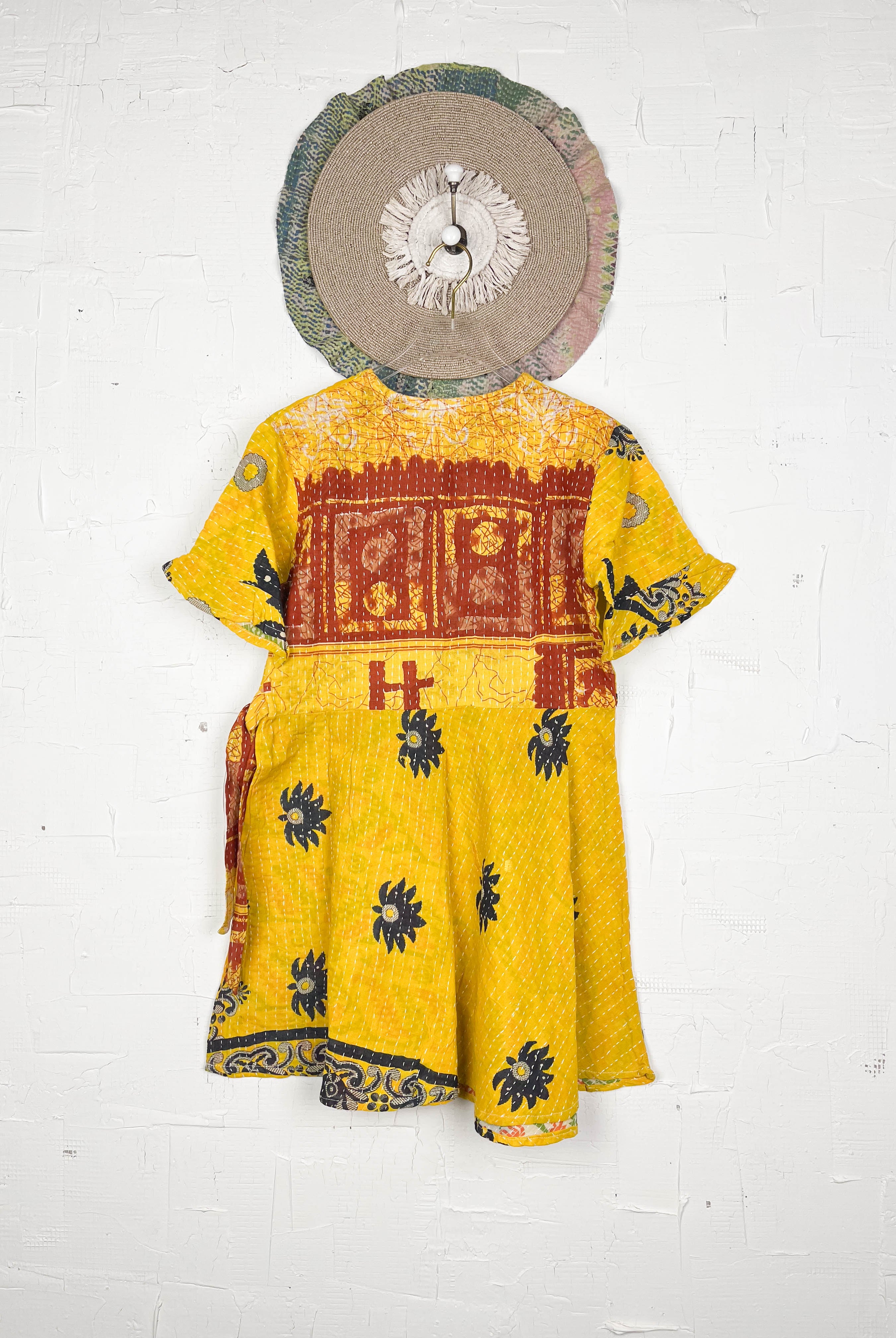 Yellow Kantha Dress - Love Protect Sustain