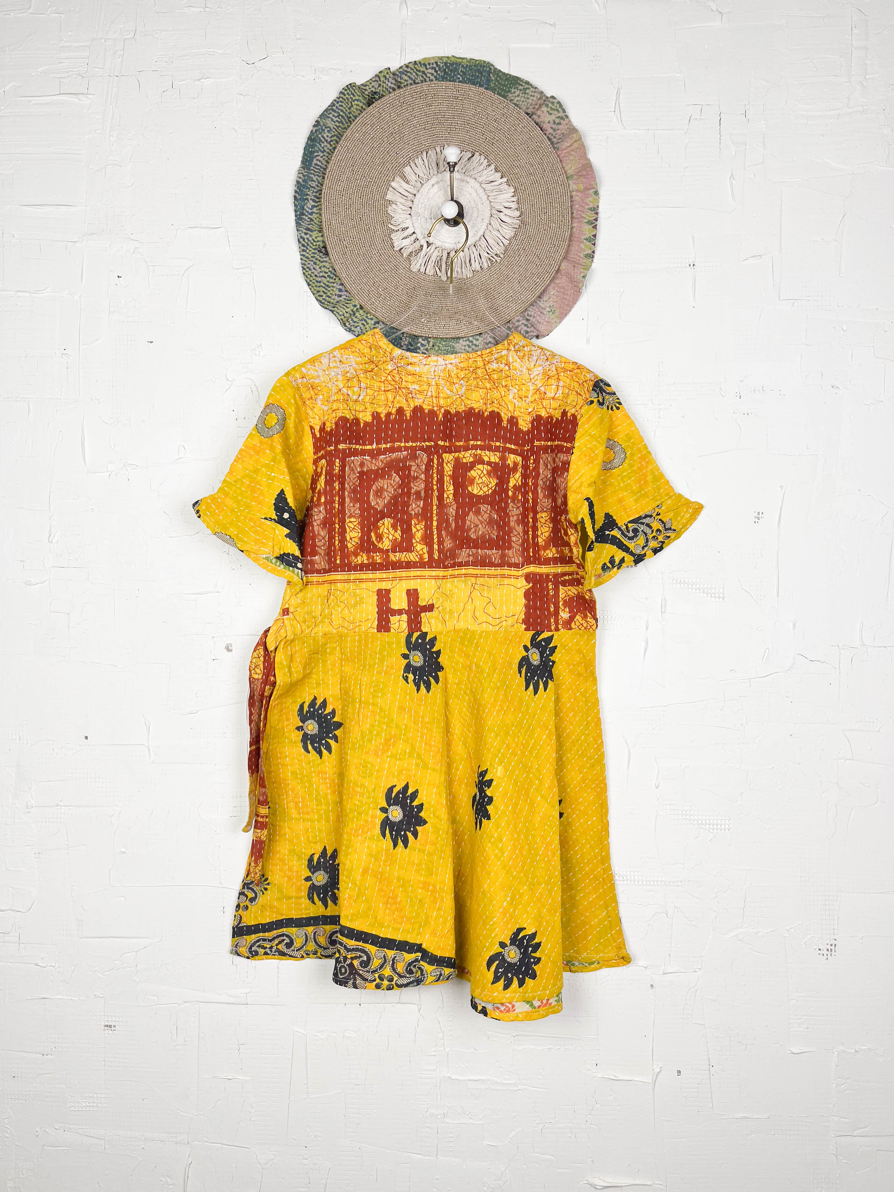 Yellow Kantha Dress - Love Protect Sustain