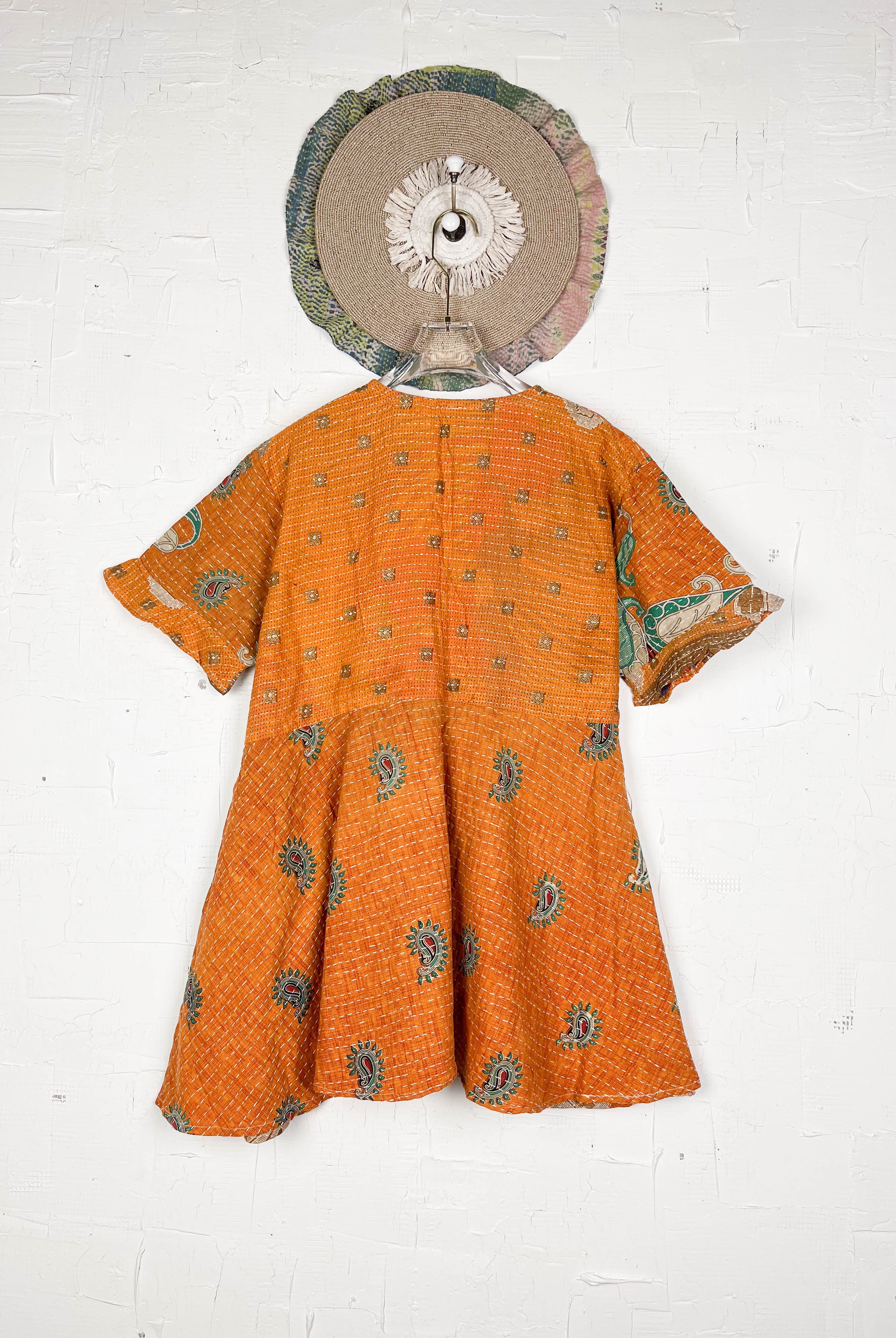 Yellow Kantha Dress - Love Protect Sustain