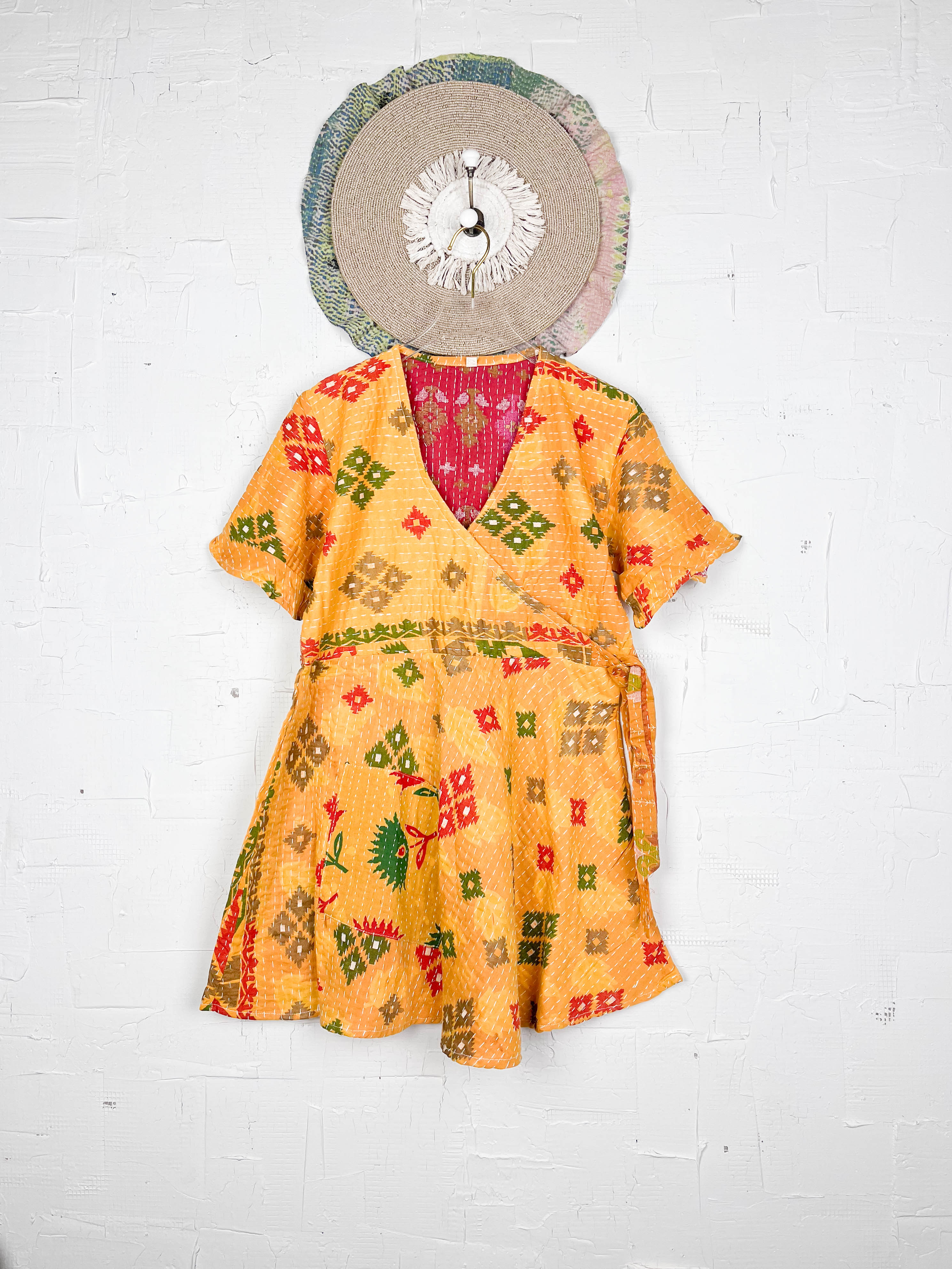 Yellow Kantha Dress - Love Protect Sustain