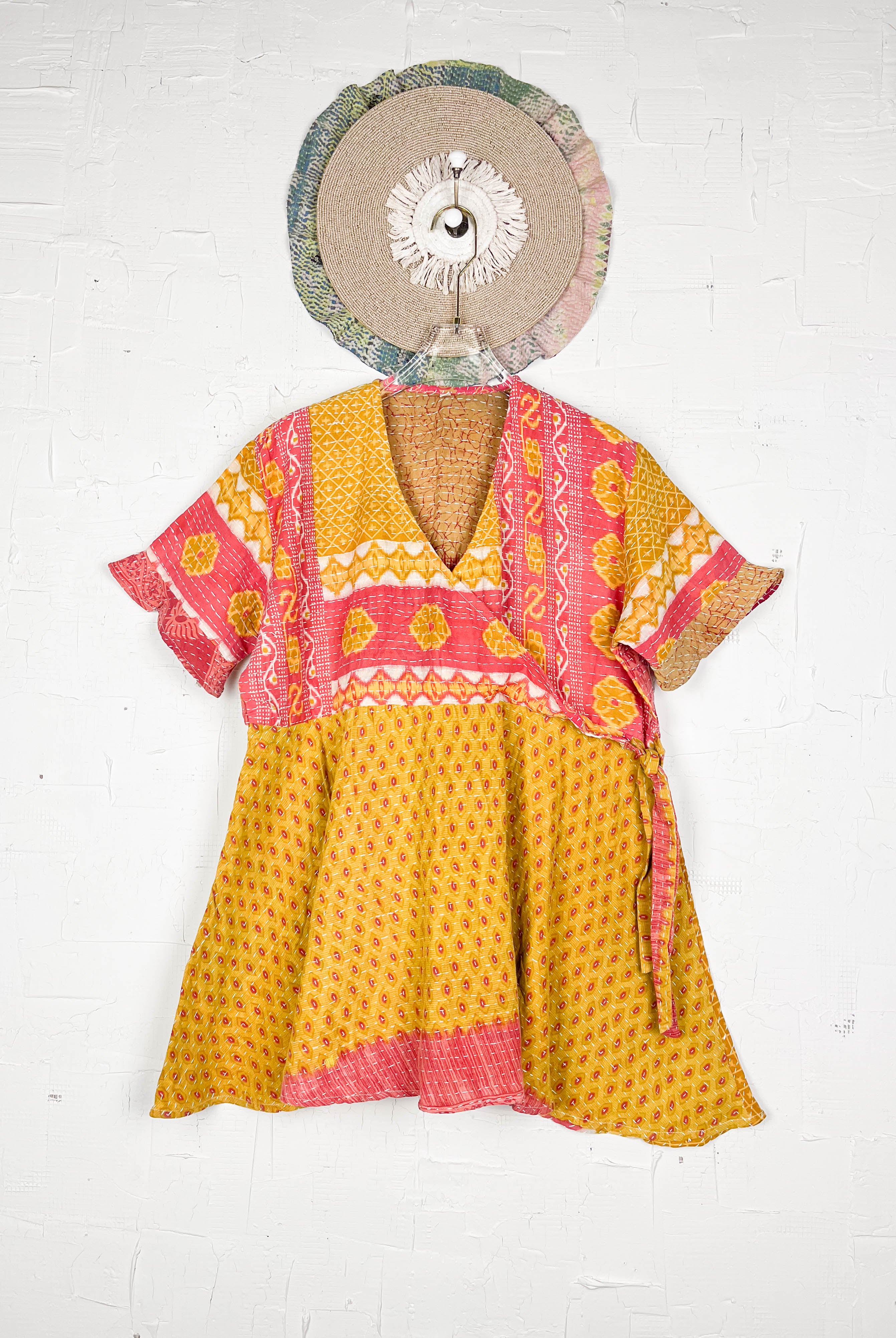Yellow Kantha Dress - Love Protect Sustain